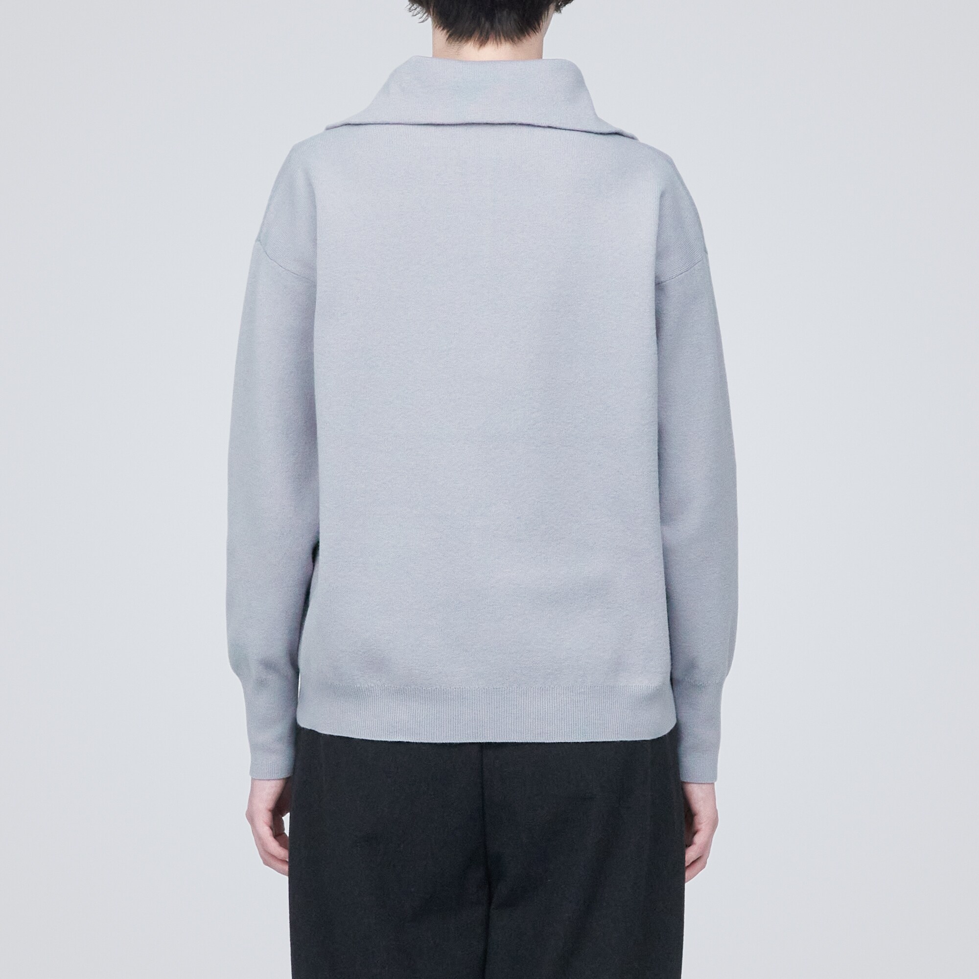 洗えるミラノリブ編みハーフジップセーター（婦人）