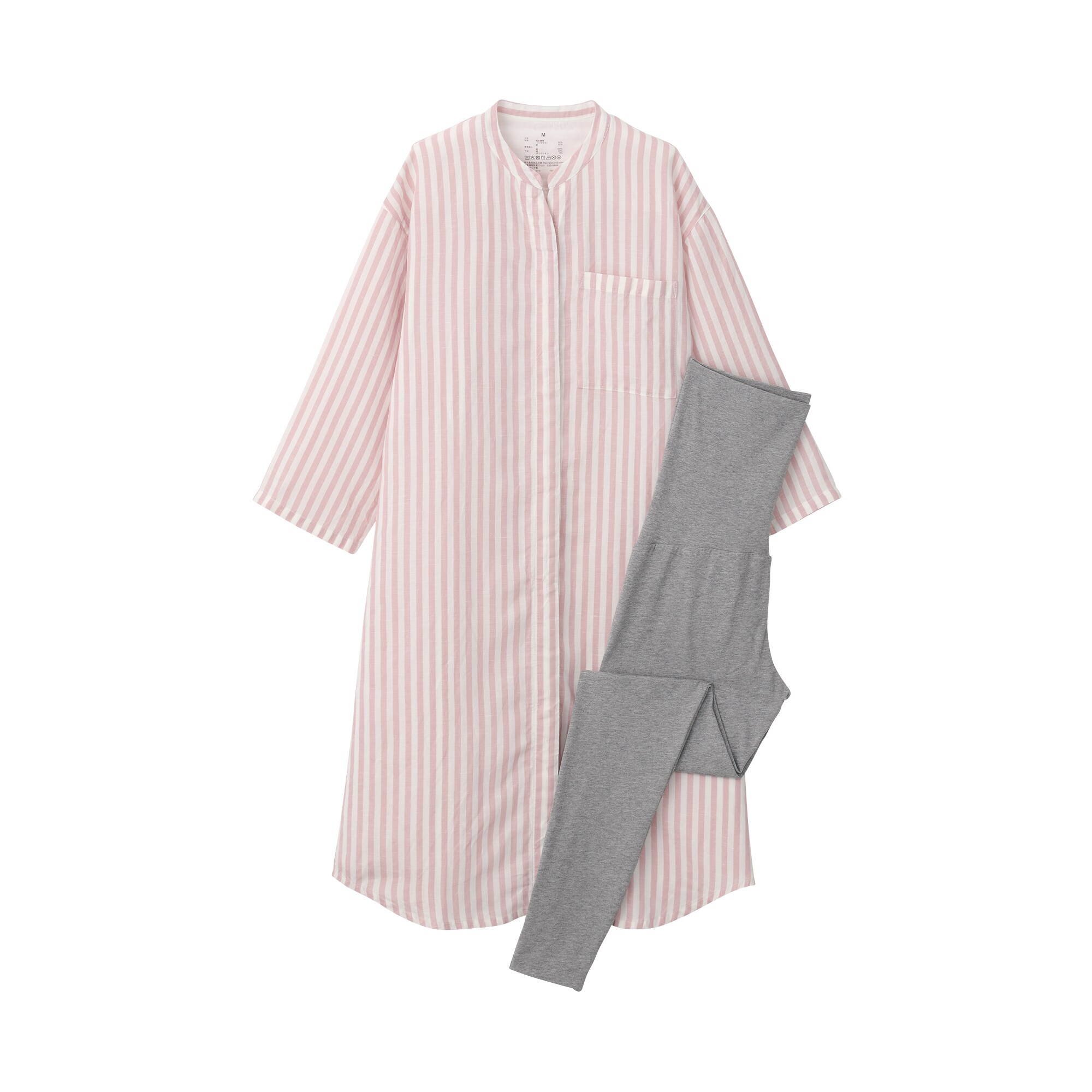 天然由来の接触冷感　リヨセルリネン五分袖パジャマ（マタニティ）