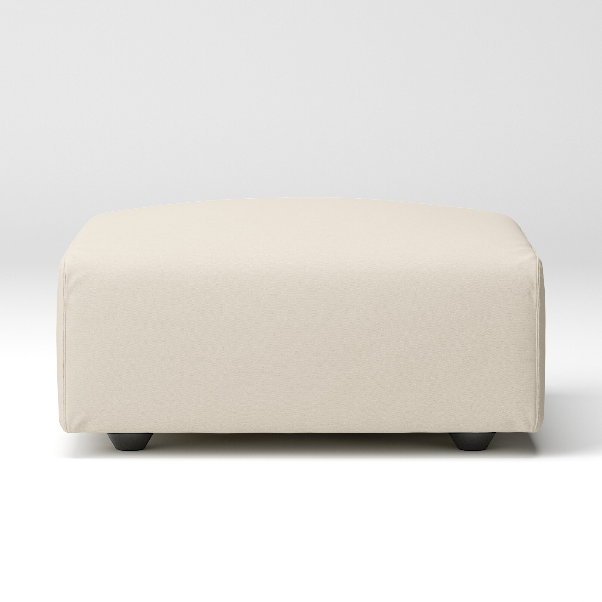 【カバー】洗いざらしの綿帆布ユニットソファオットマン・大・幅７７ｃｍ用カバー／生成