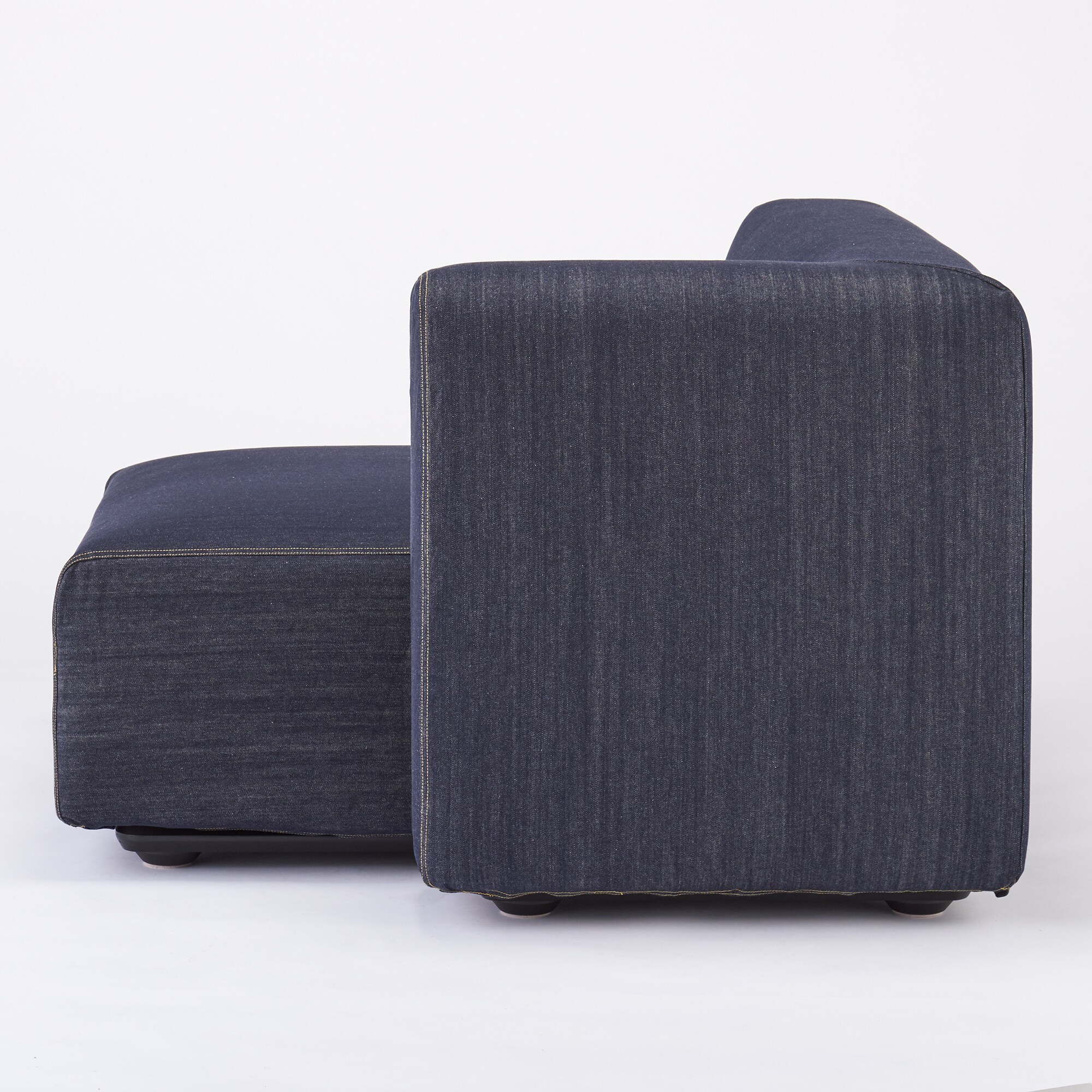 【カバー】綿デニムユニットソファ・ハーフアーム・大（左）用カバー／ネイビー