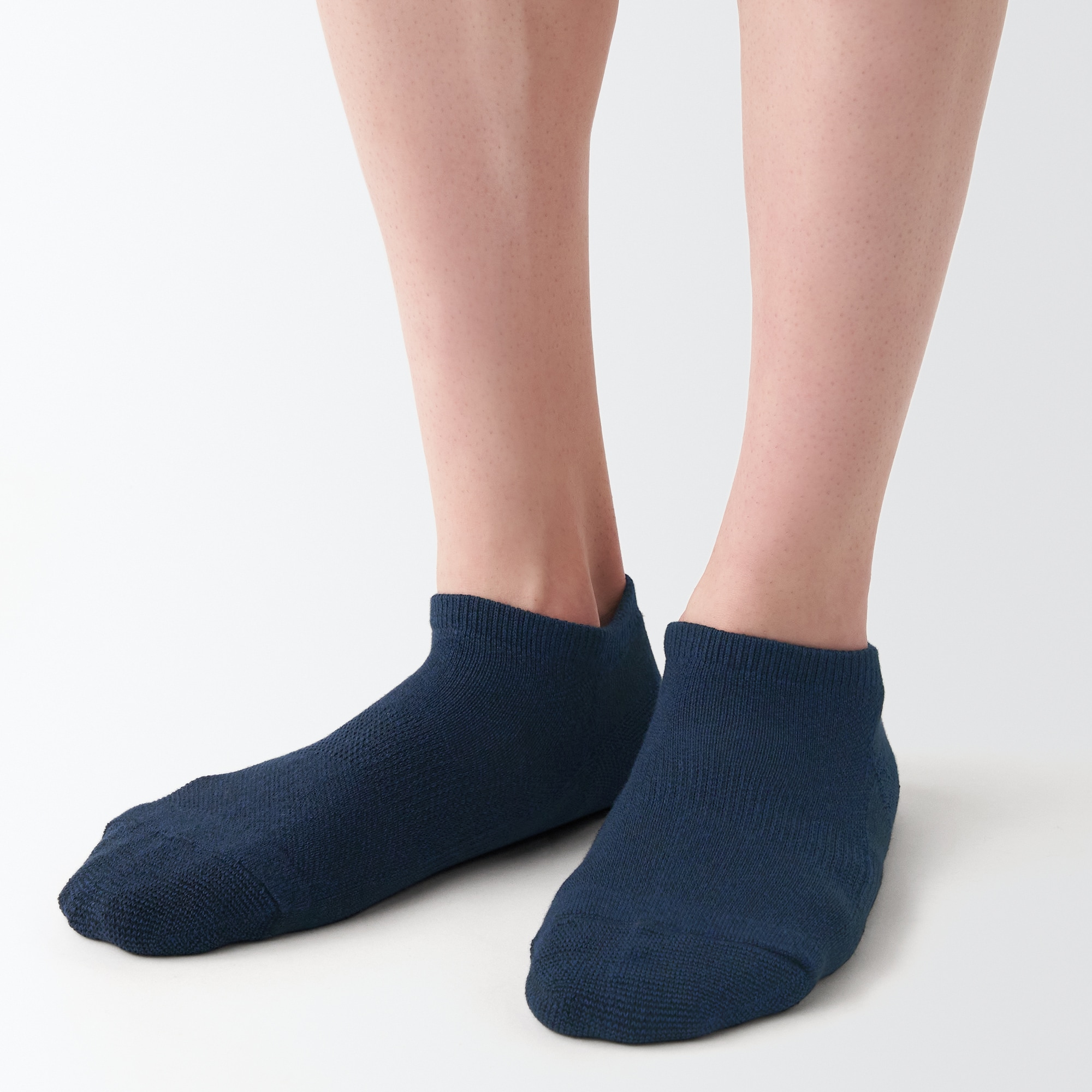 足なり直角　パイル編み　厚手スニーカーイン（配色／紳士）