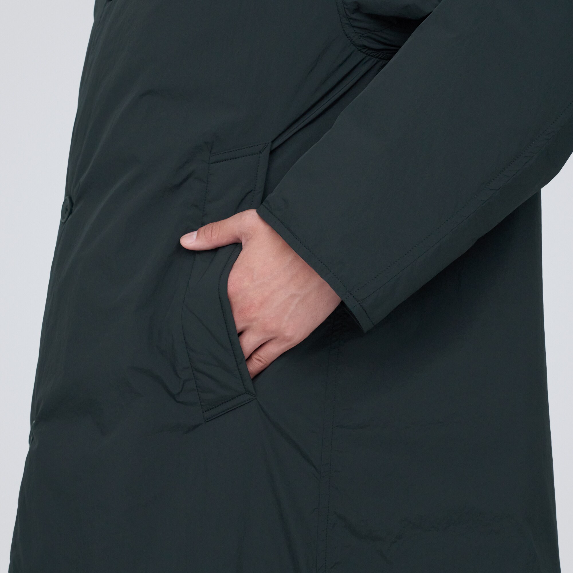 軽量ダウンステンカラーコート（帯電防止裏地）