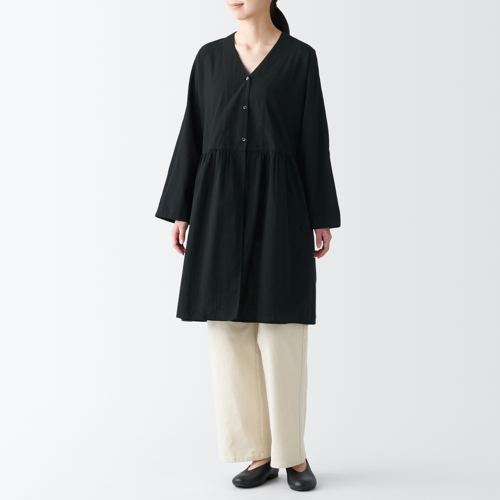 インドの手紡ぎ手織りチュニック（婦人）