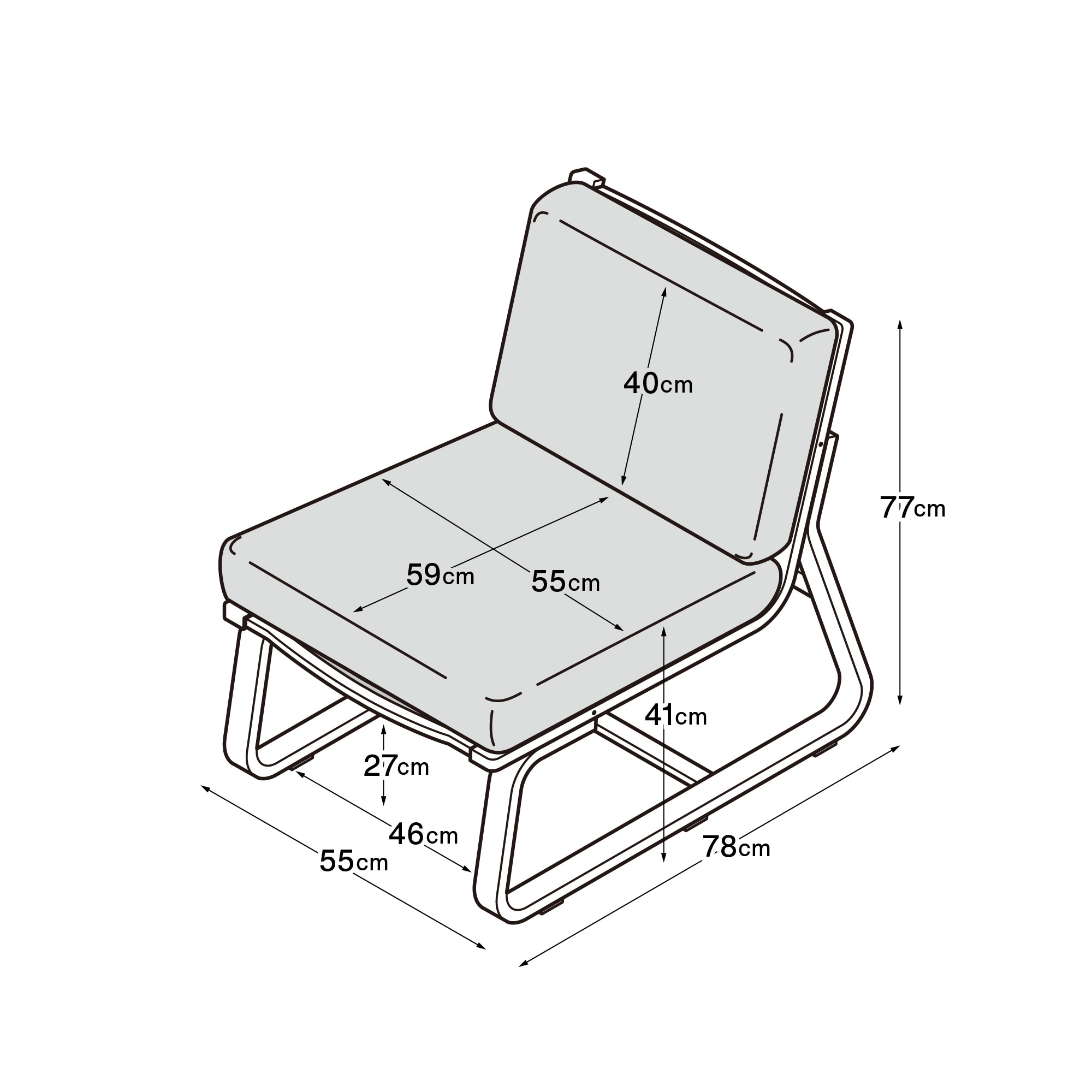 リビングでもダイニングでもつかえるソファチェア・オーク材（カバー別売り）