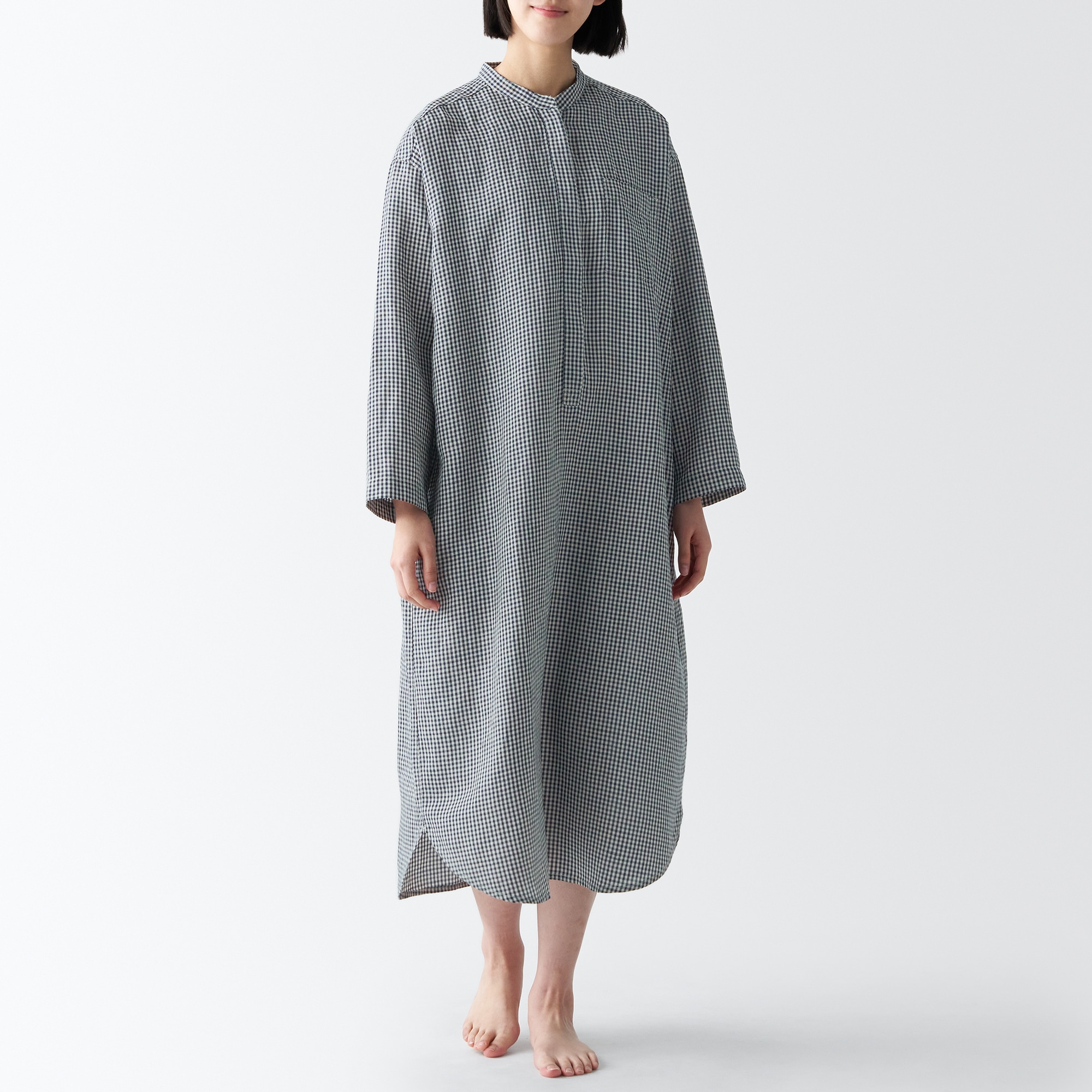 天然由来の接触冷感　リヨセル麻クルタ