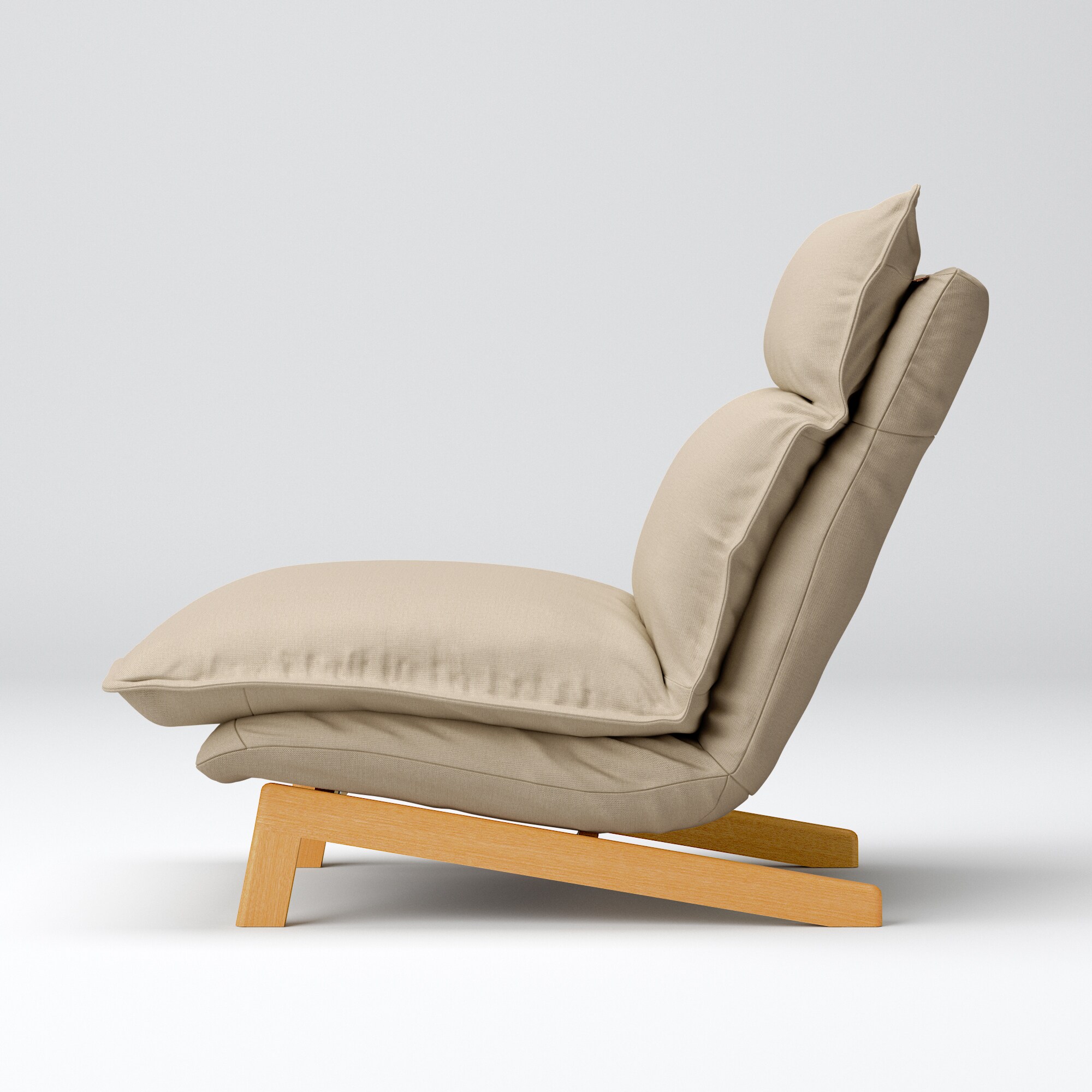 【カバー】綿麻バスケット織ハイバックリクライニングソファ・１シーター用カバー