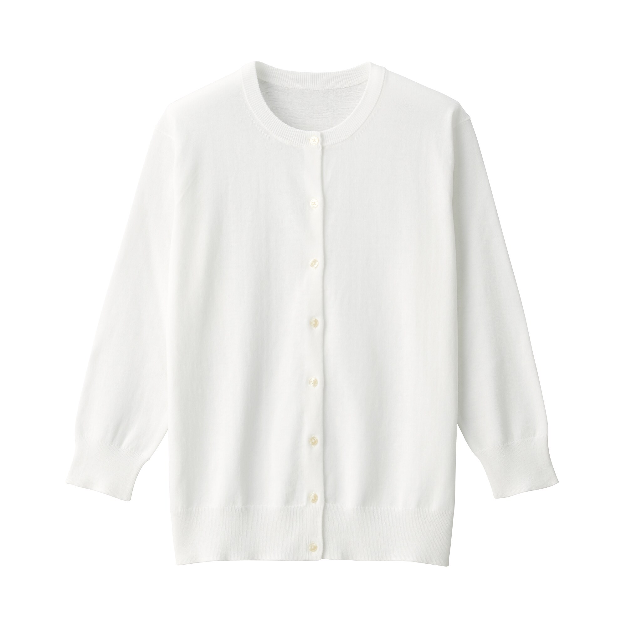 ＵＶカット強撚クルーネックカーディガン（七分袖）