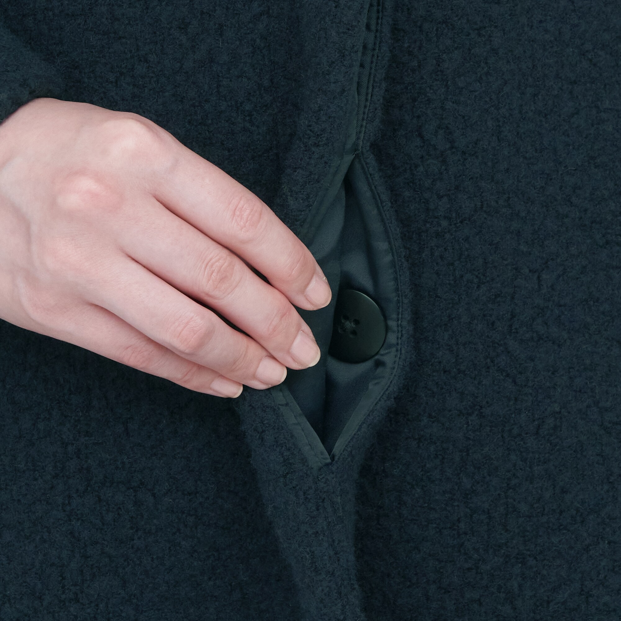 再生ウール混ボアコート（婦人）