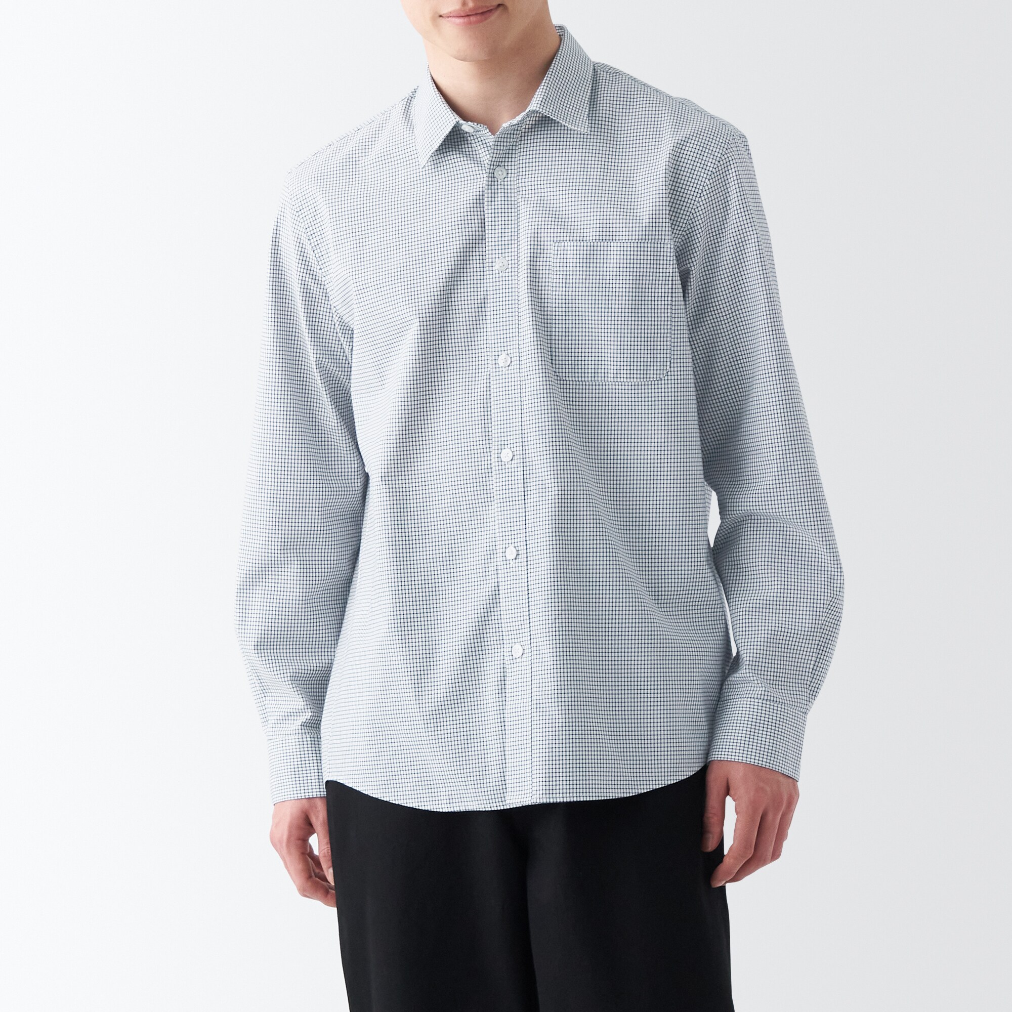 洗いざらしブロード長袖シャツ