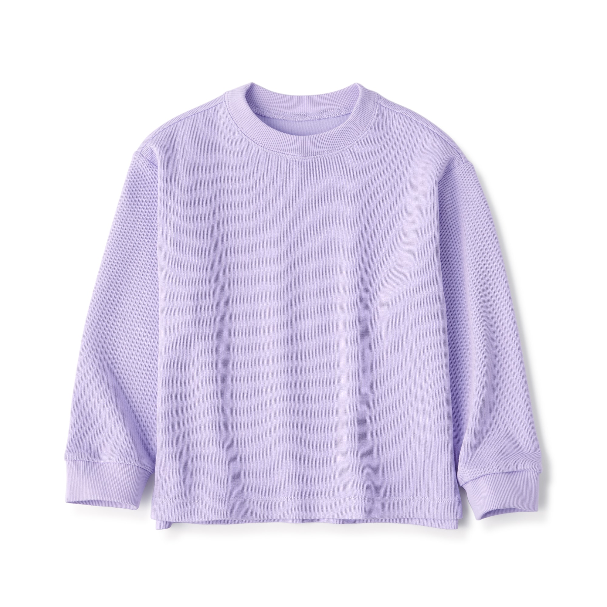 キッズ　二重編みクルーネック長袖Ｔシャツ