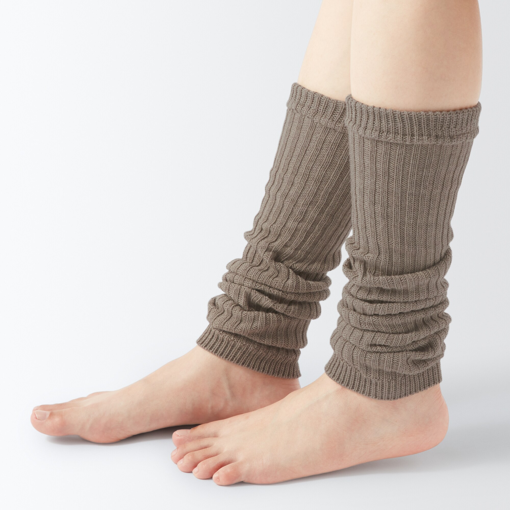 あったか綿　手にも使える　レッグウォーマー（ウール入り）