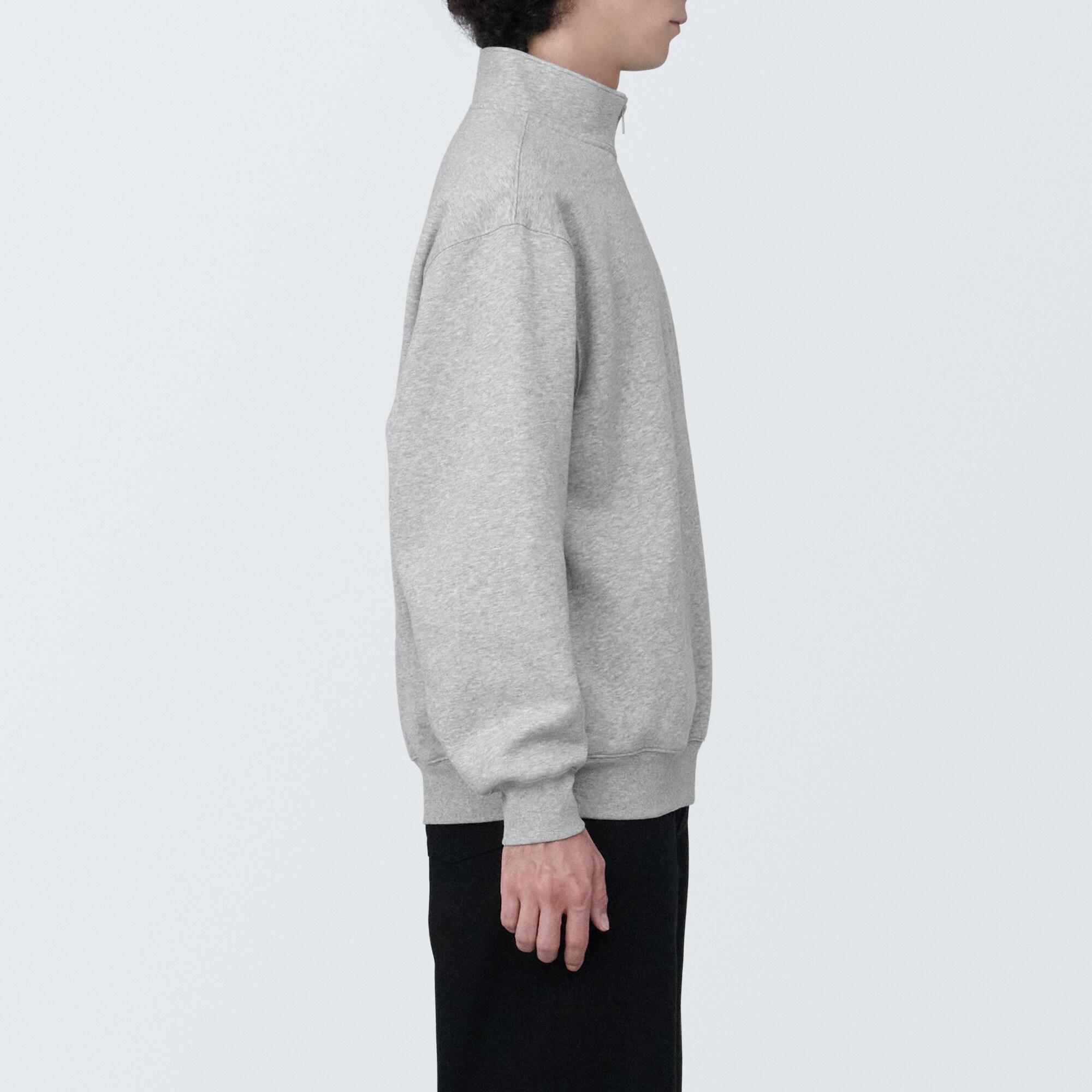 紳士　ハーフジップスウェットシャツ