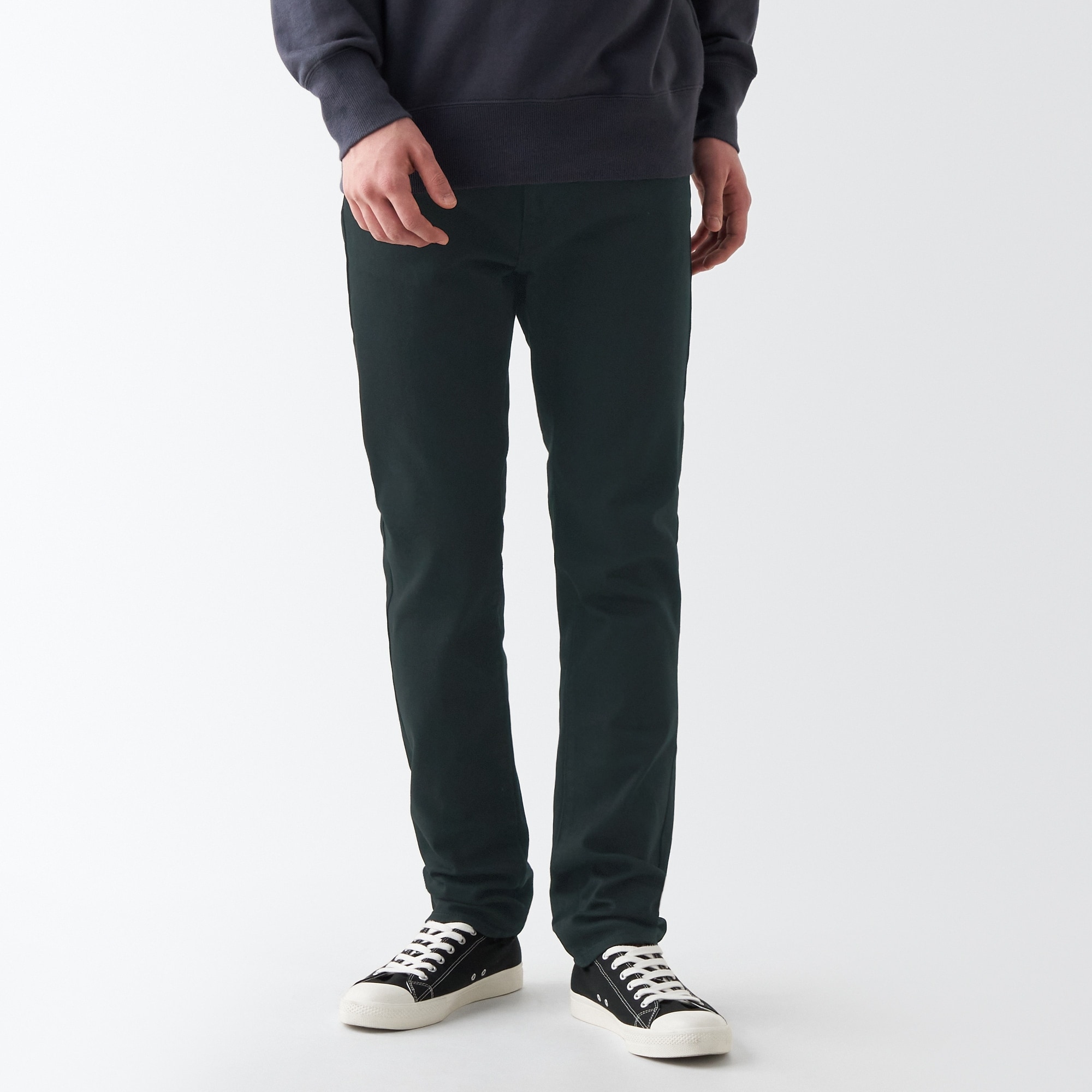 【スリム】ストレッチデニム　スリムパンツ（股下８２ｃｍ）チャコールグレー