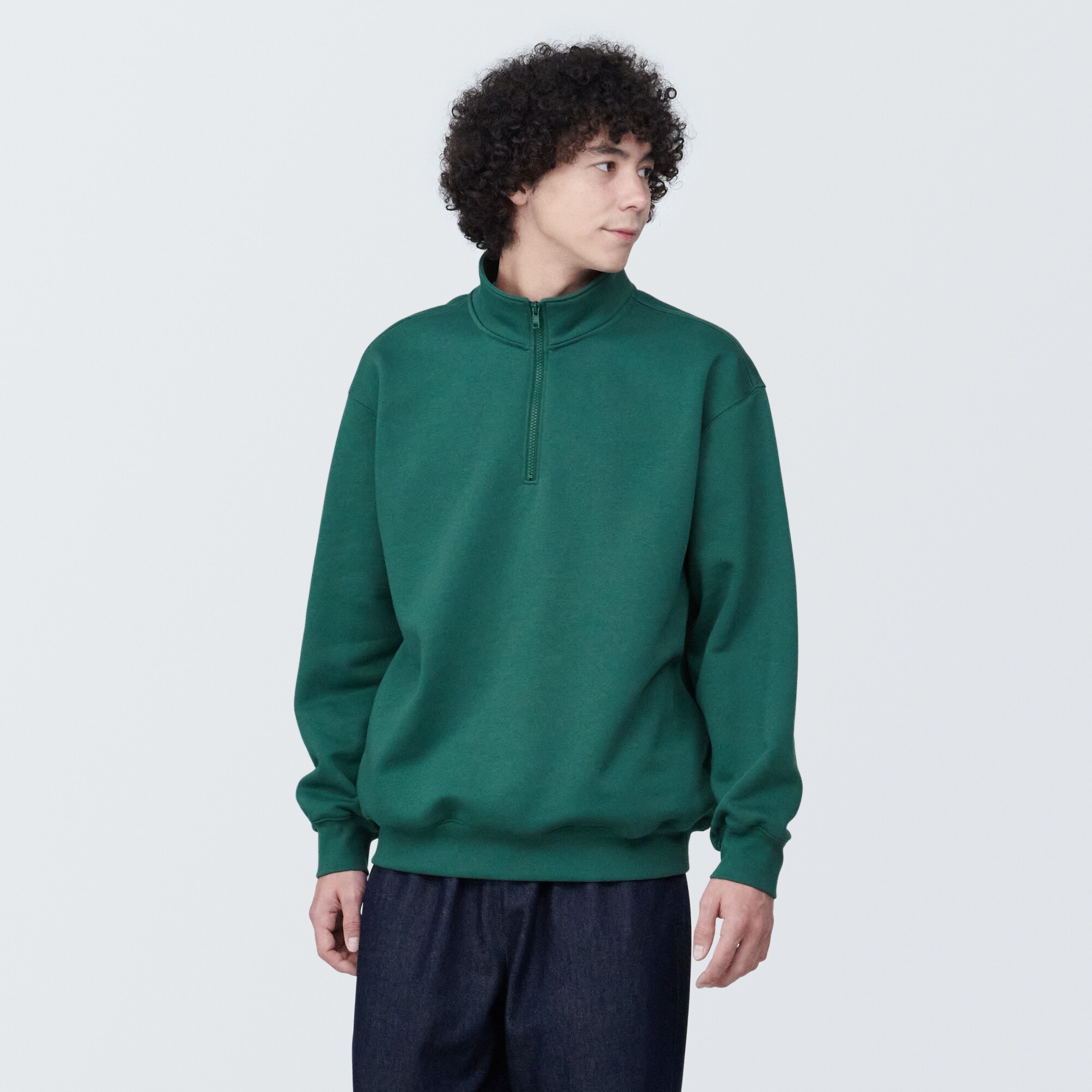 紳士　ハーフジップスウェットシャツ