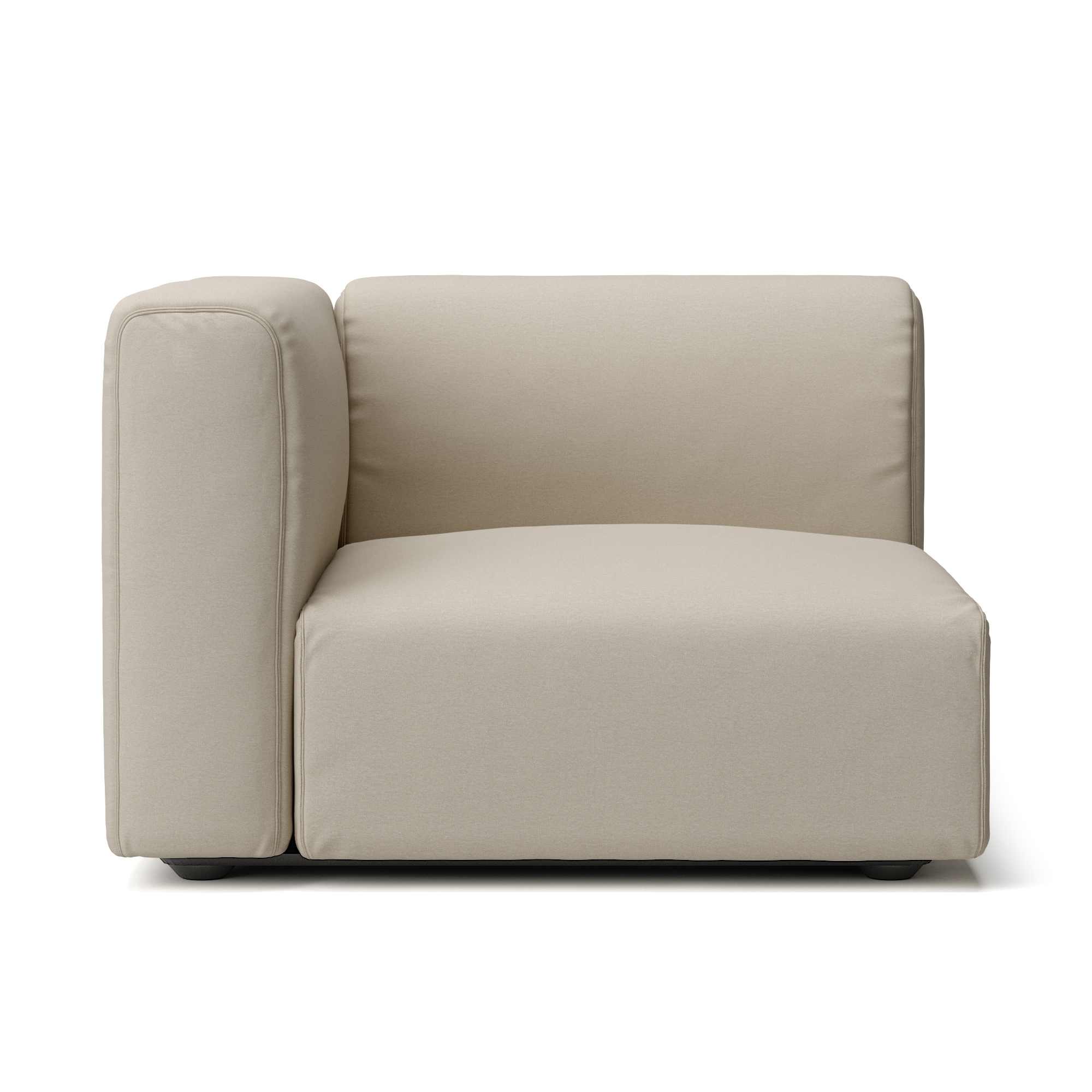 【カバー】洗いざらしの綿帆布ユニットソファアーム付・大・幅９８ｃｍ用カバー／生成