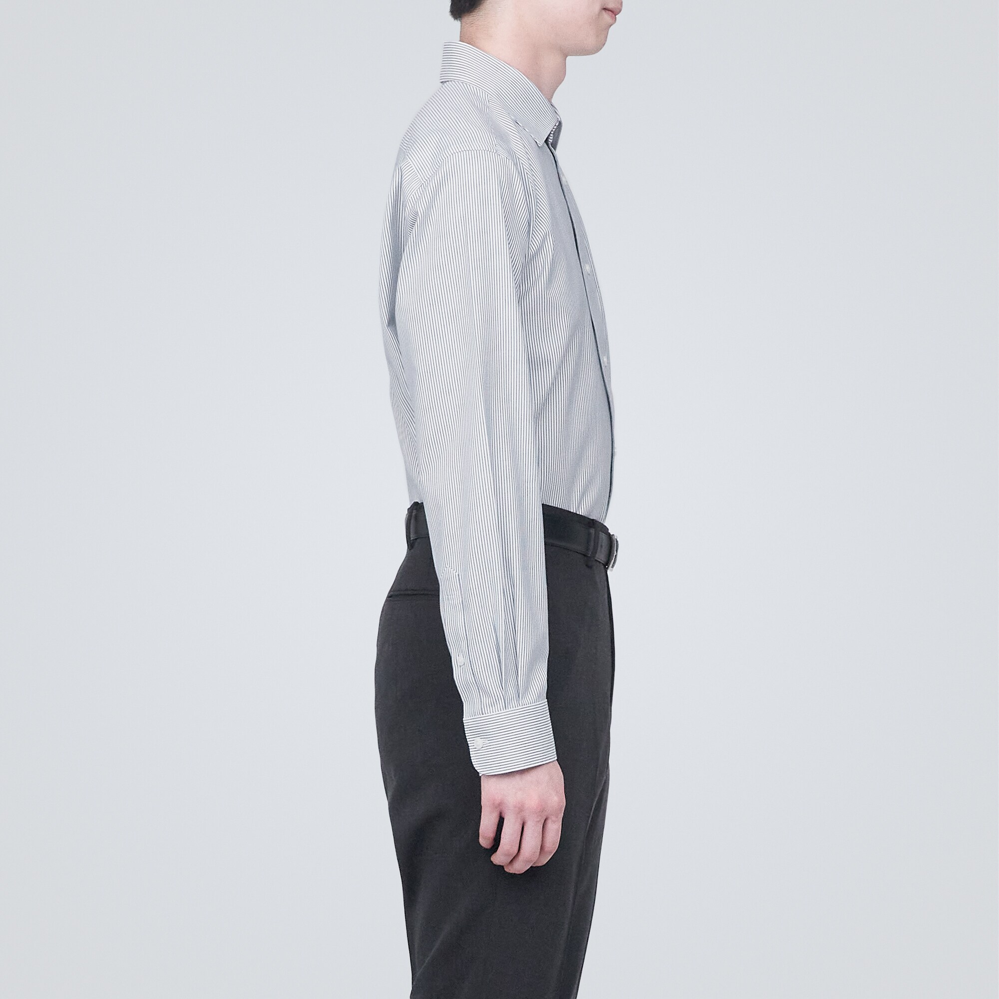 ノンアイロンビジネスセミワイドカラー長袖シャツ