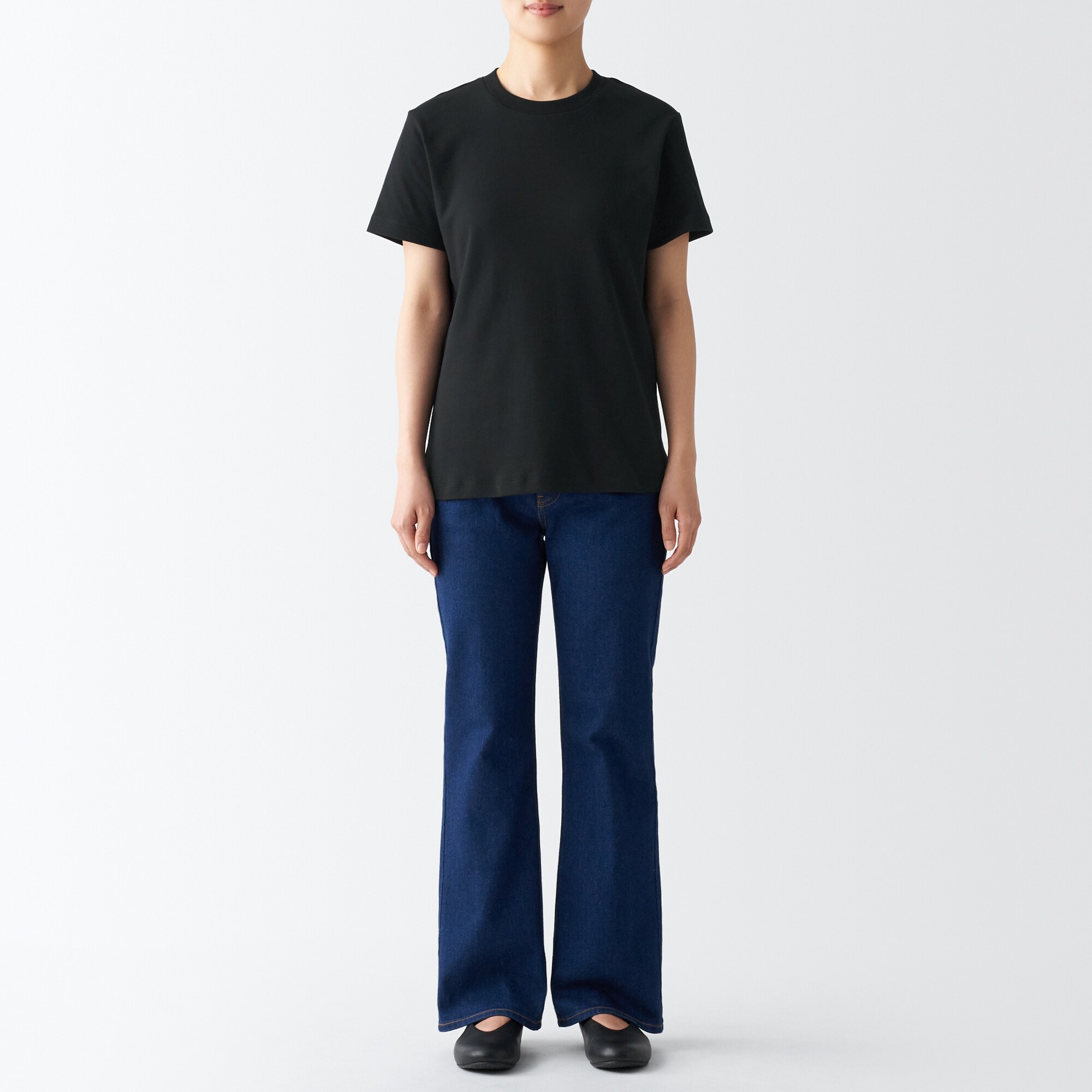 スムース編みクルーネック半袖Ｔシャツ