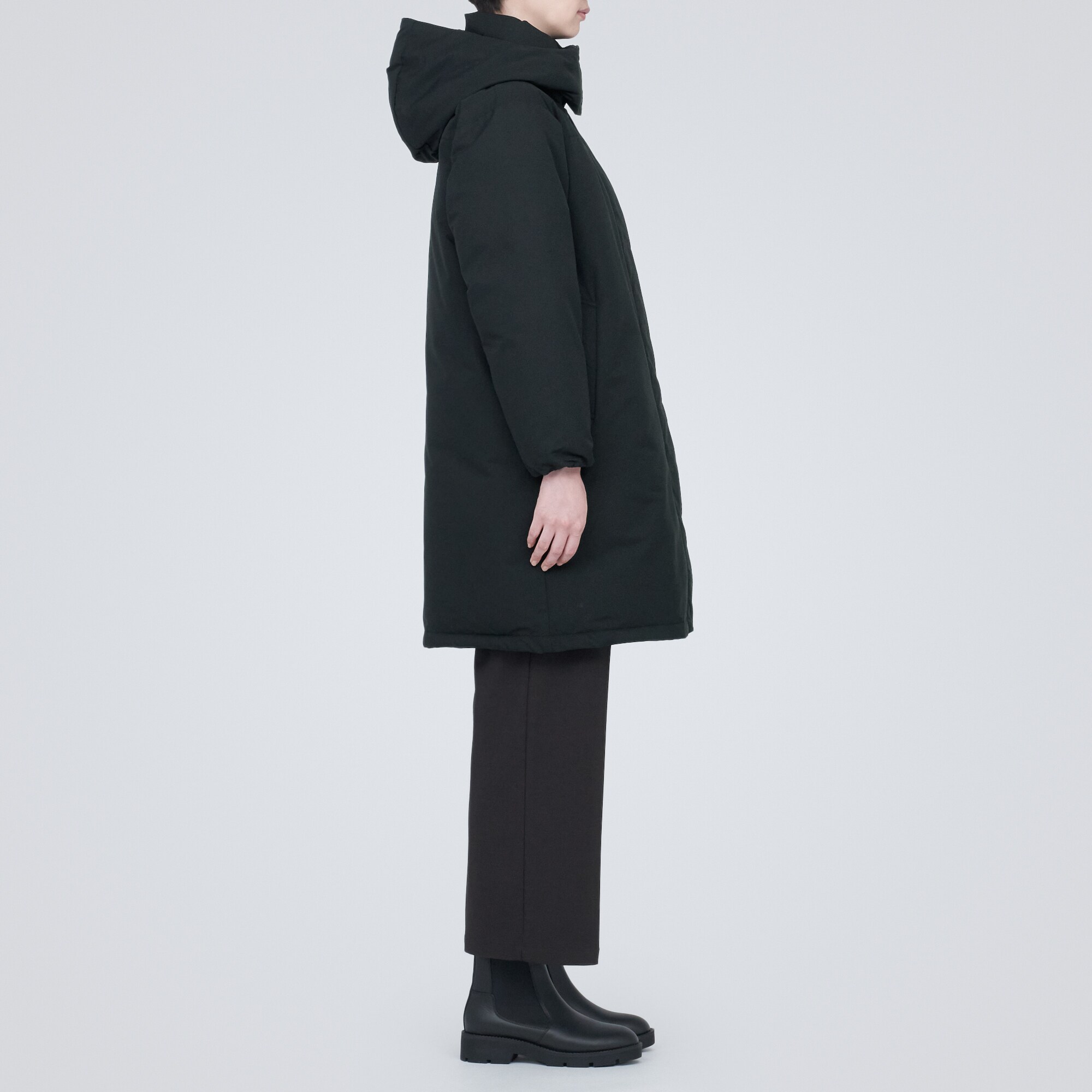 撥水フード付きダウンコート