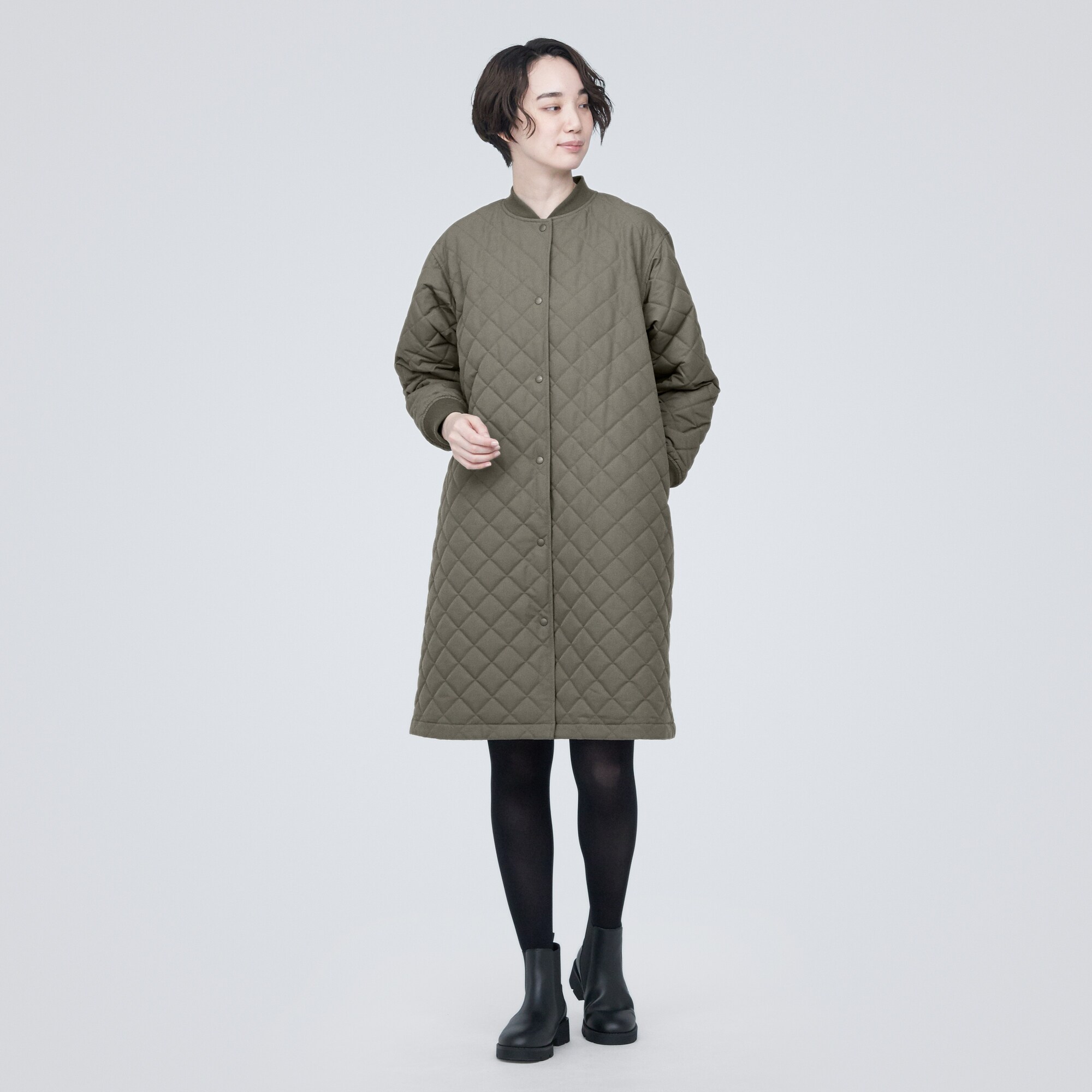 洗える　キルティングコート