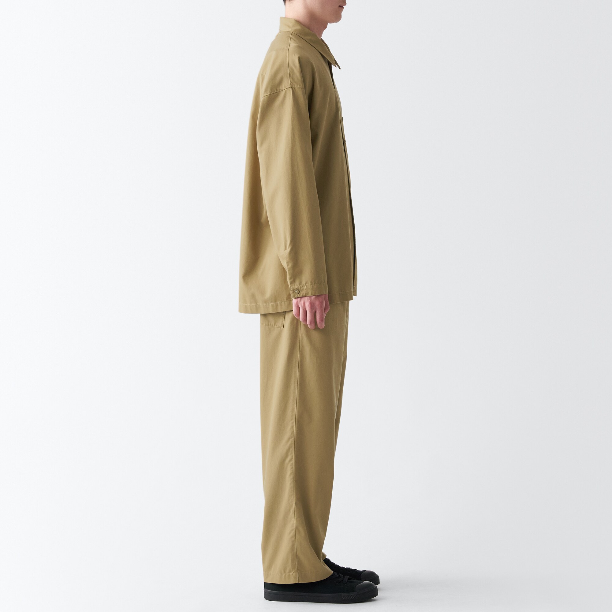 洗いざらしリヨセル混イージーパンツ