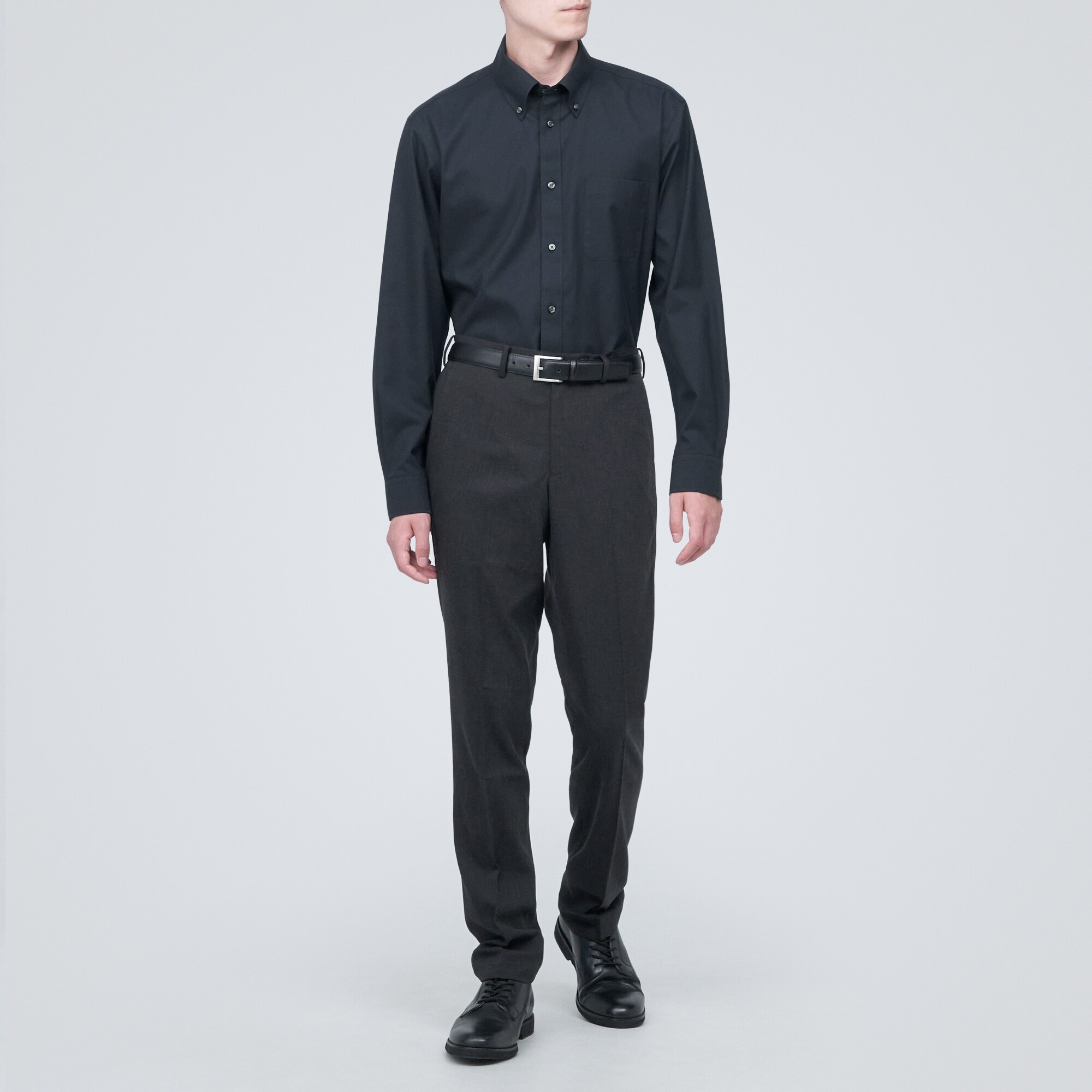 ノンアイロンビジネスボタンダウン長袖シャツ