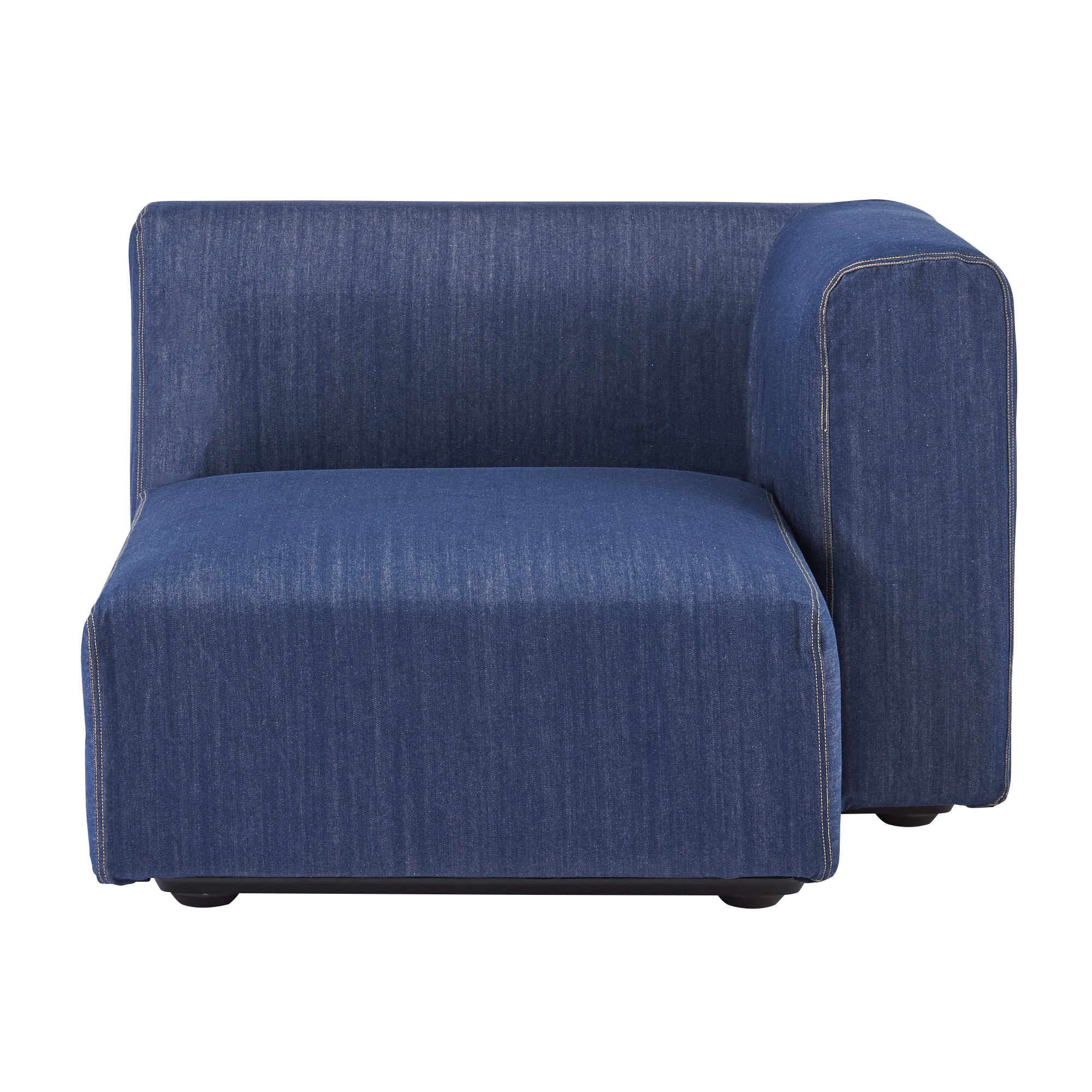 【カバー】綿デニムユニットソファ・ハーフアーム・大（左）用カバー／ネイビー