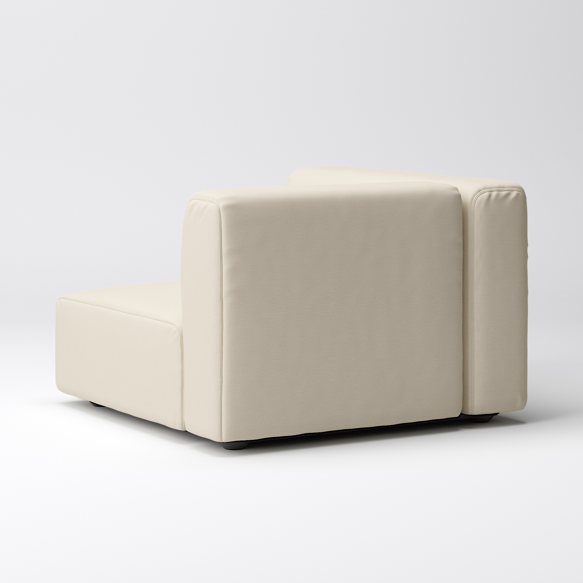 【カバー】洗いざらしの綿帆布ユニットソファアーム付・大・幅９８ｃｍ用カバー／生成