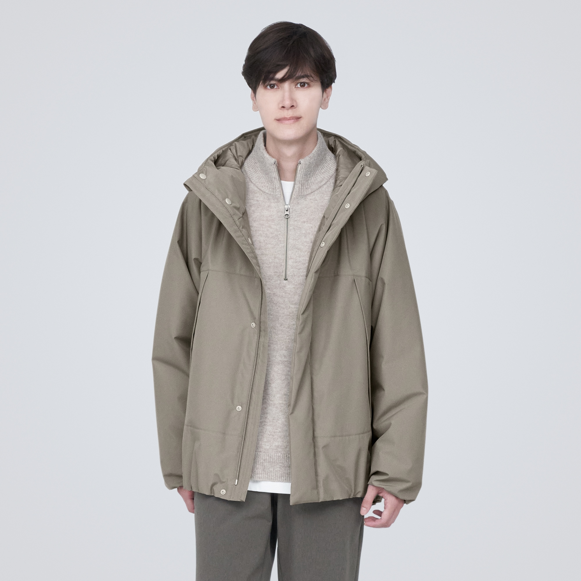 あったか中わた洗えるフードジャケット