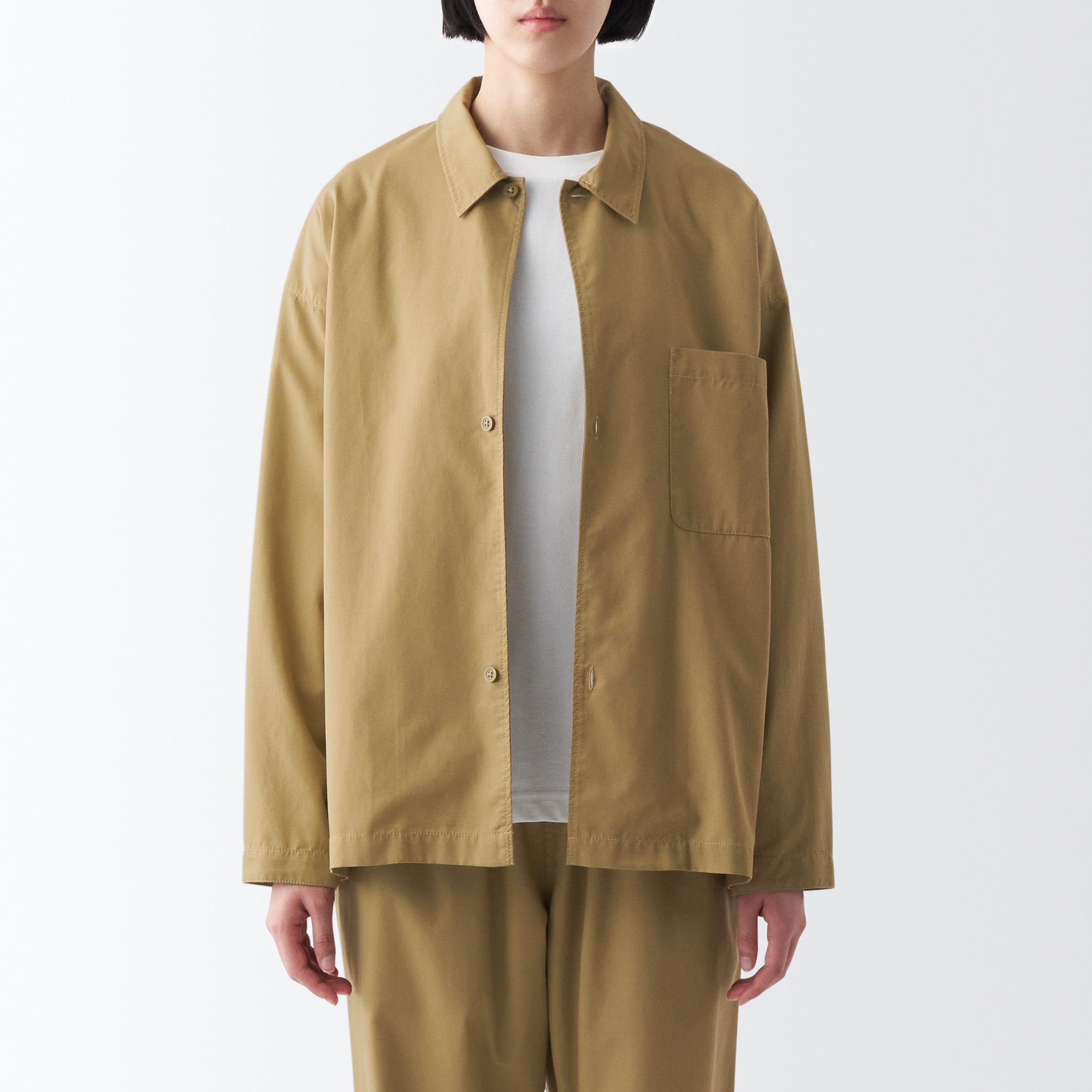 洗いざらしリヨセル混レギュラーカラーシャツ