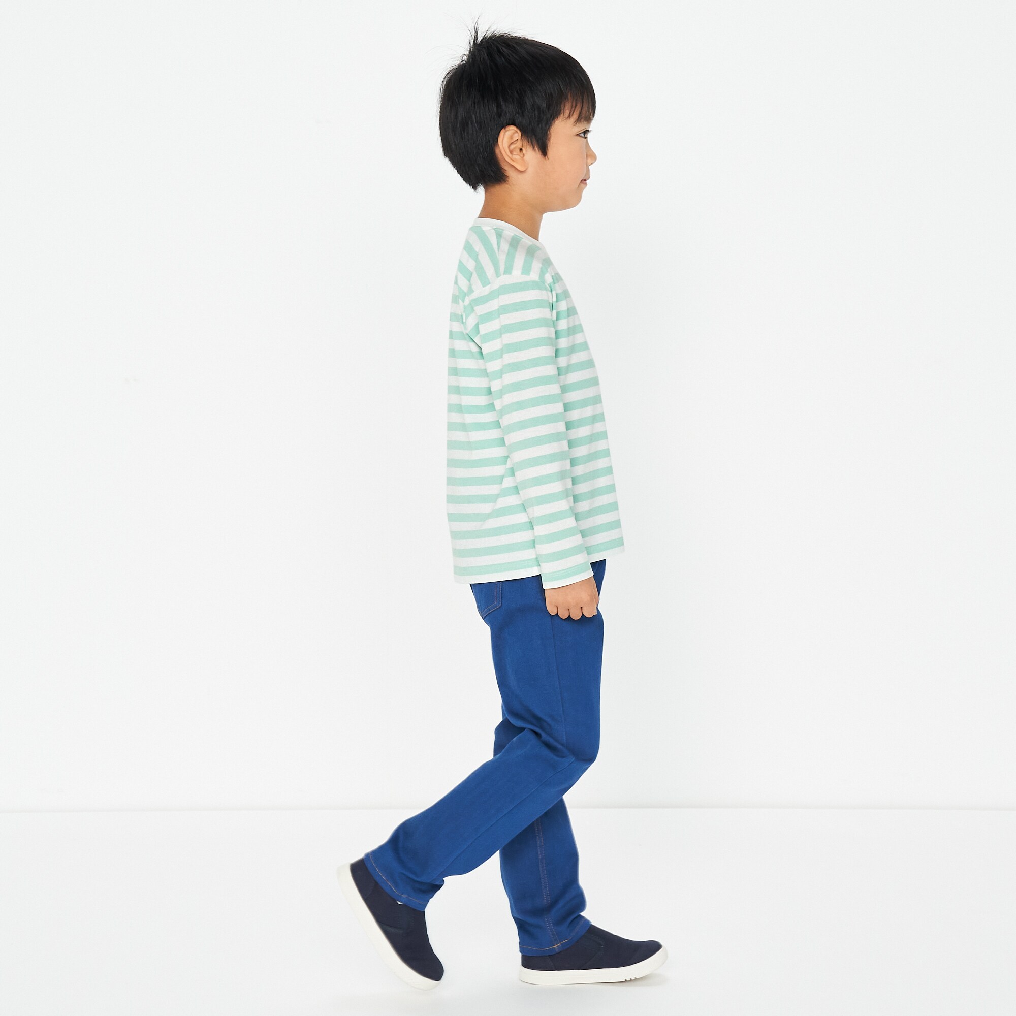 キッズ　クルーネック長袖Ｔシャツ　ボーダー