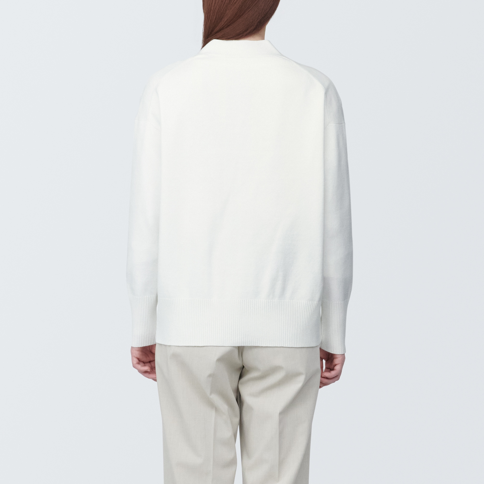 婦人　洗えるミラノリブ編みＶネックカーディガン