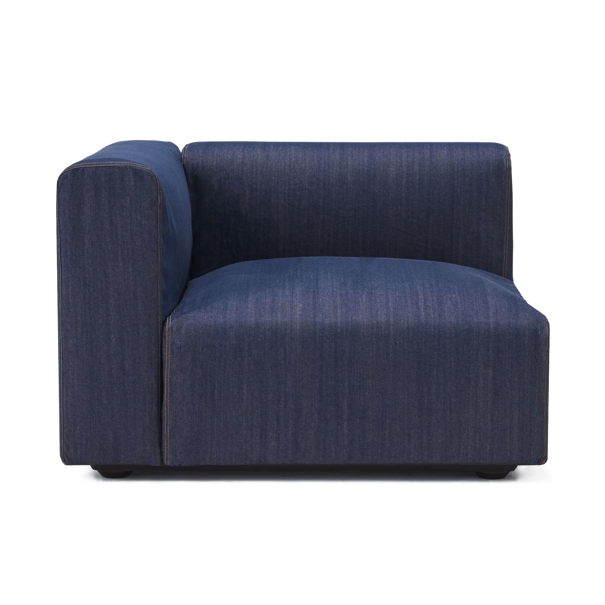 【カバー】綿デニムユニットソファアーム付・大・幅９８ｃｍ用カバー／ブルー