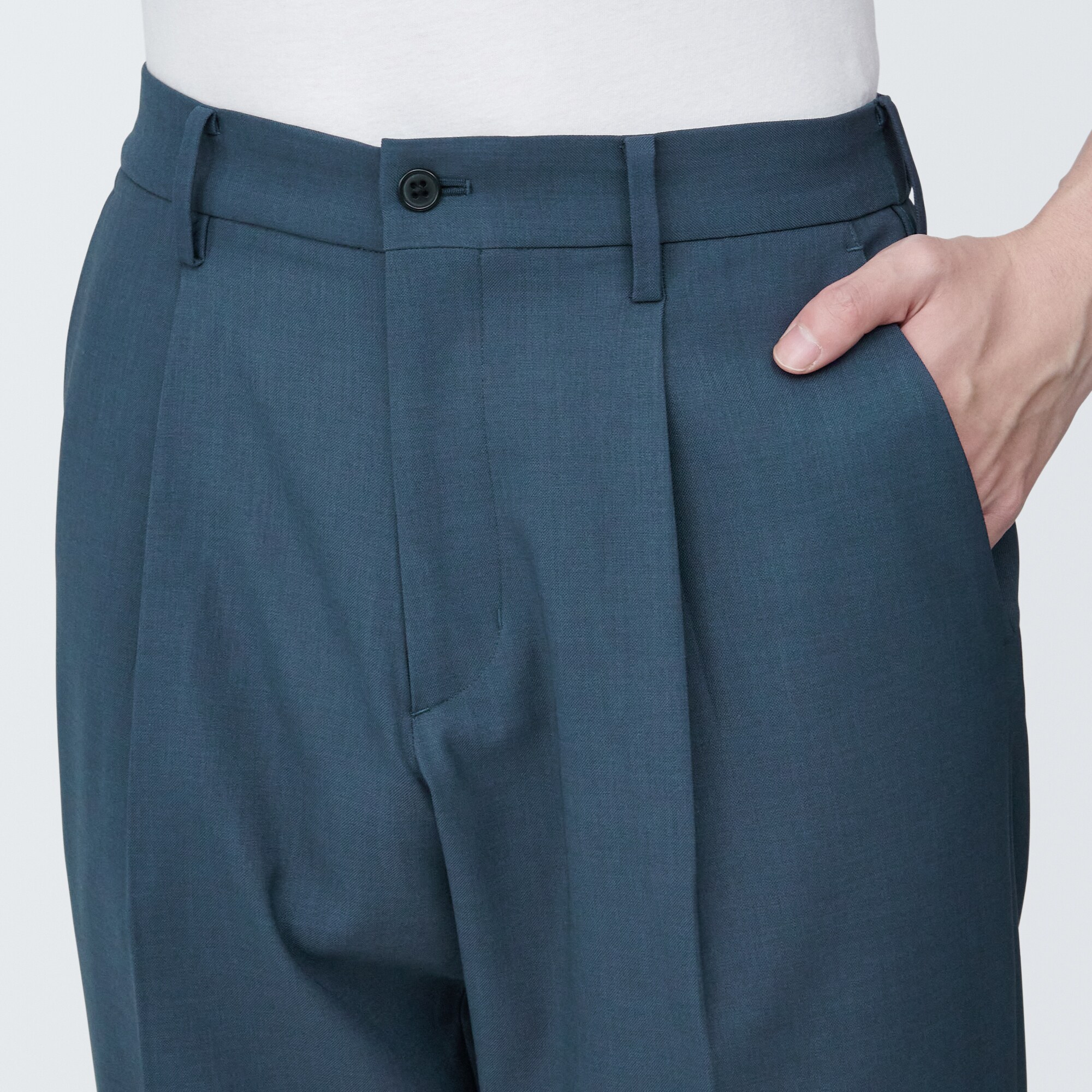 紳士　シワになりにくいストレッチワンタックパンツ