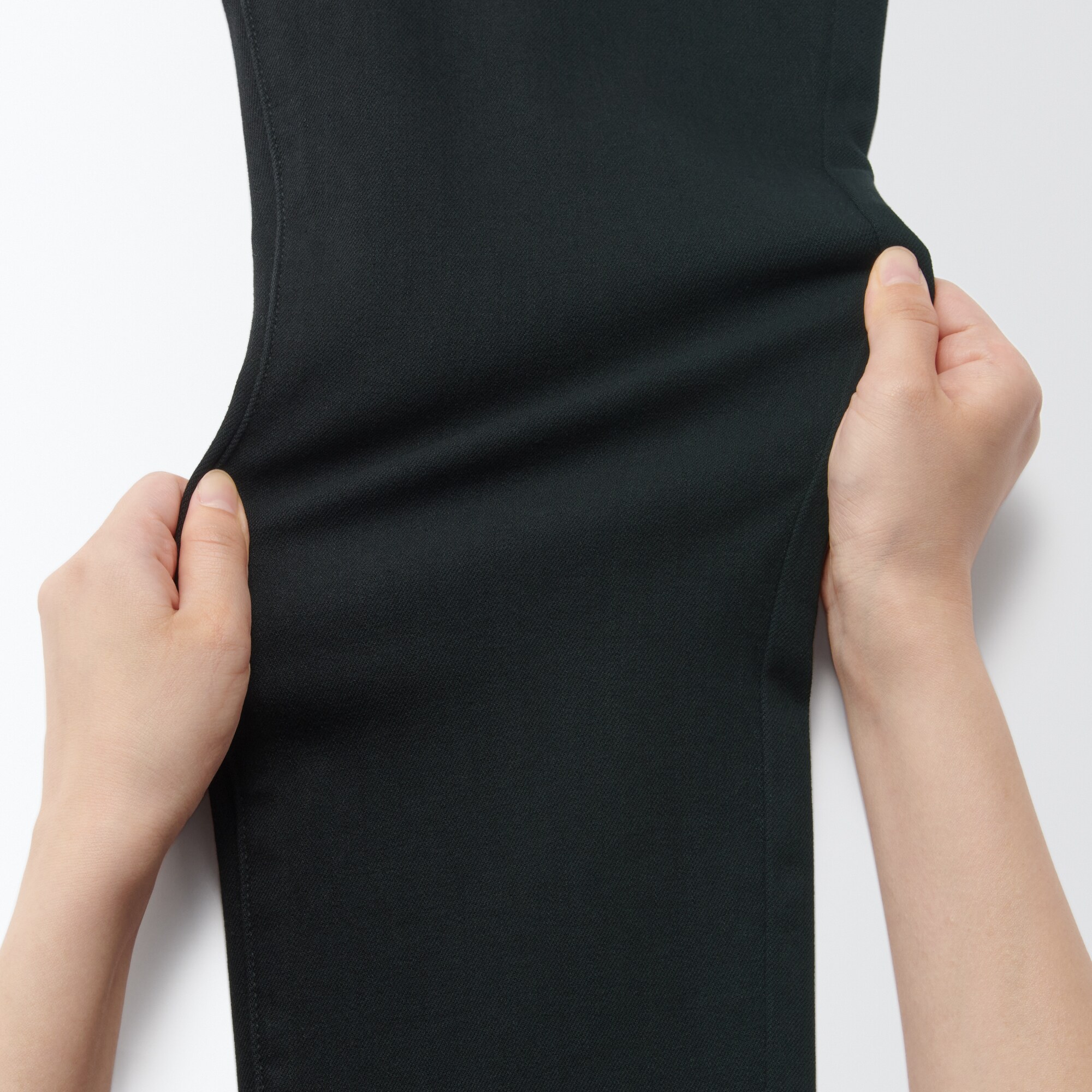 【スキニー】ストレッチデニムパンツ（股下７５ｃｍ）ディープブラック