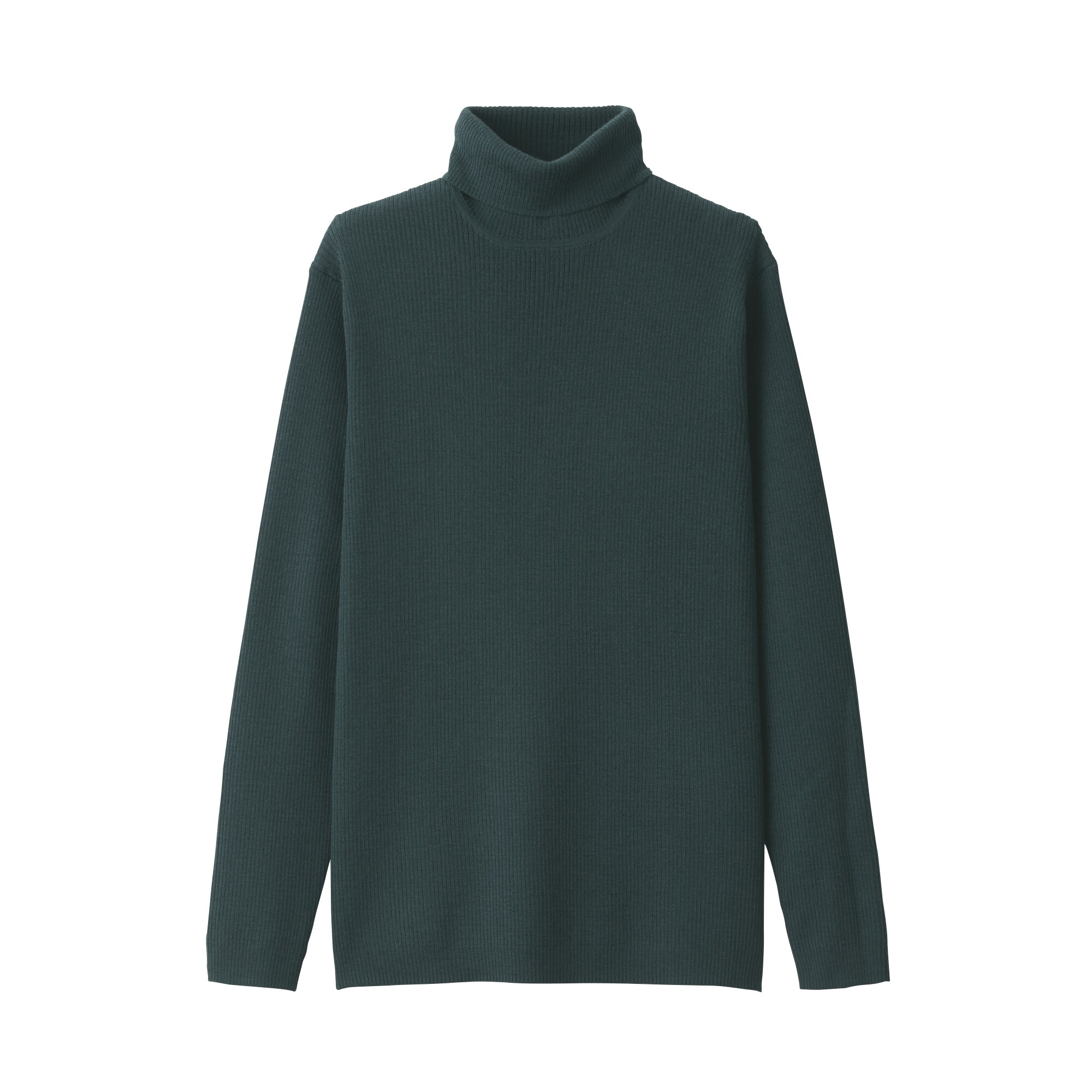 洗えるウールリブタートルネックセーター