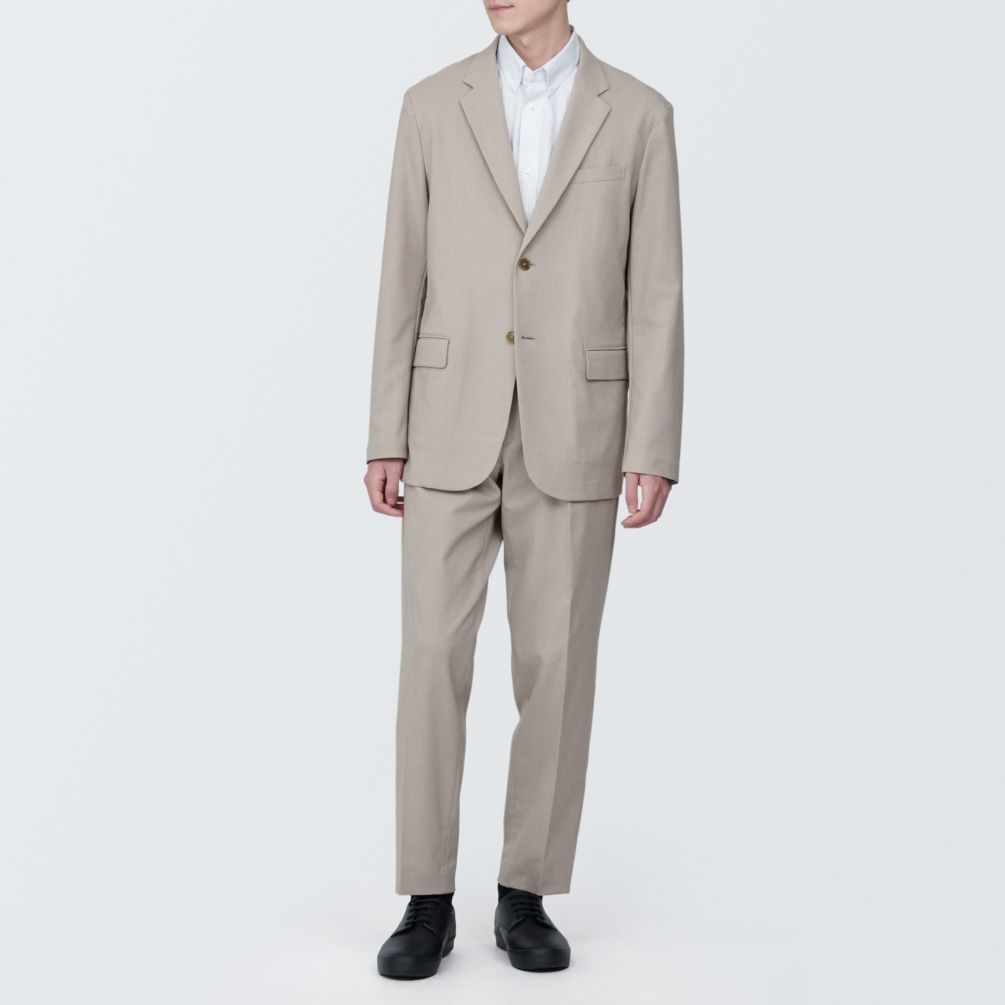 紳士　シワになりにくいストレッチワンタックパンツ