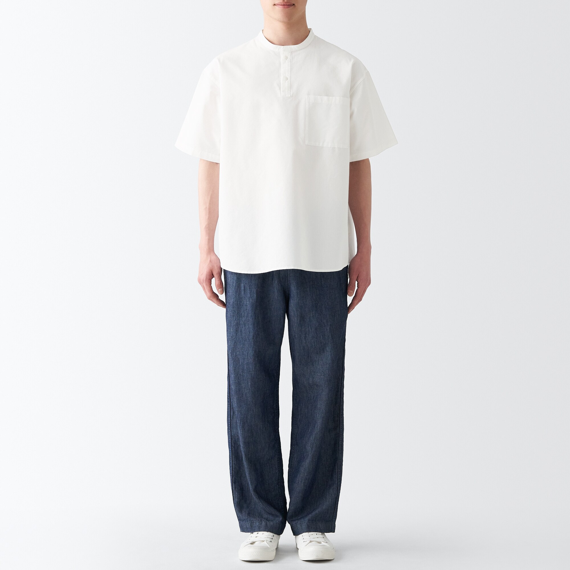 和紙混スタンドカラーシャツ（紳士）