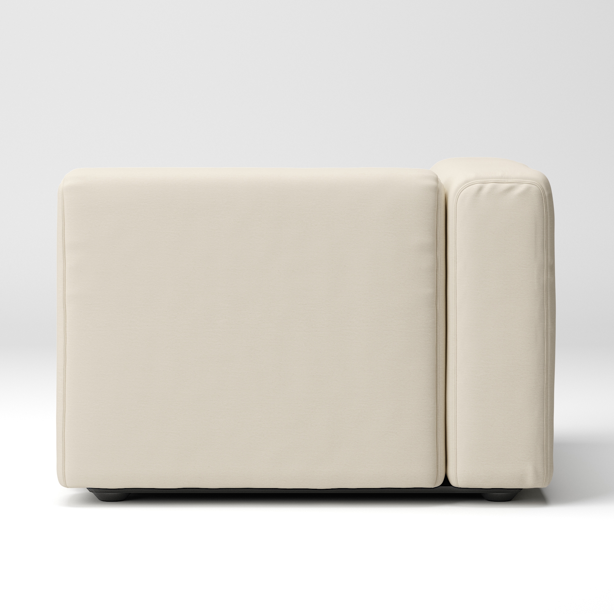 【カバー】洗いざらしの綿帆布ユニットソファアーム付・大・幅９８ｃｍ用カバー／生成