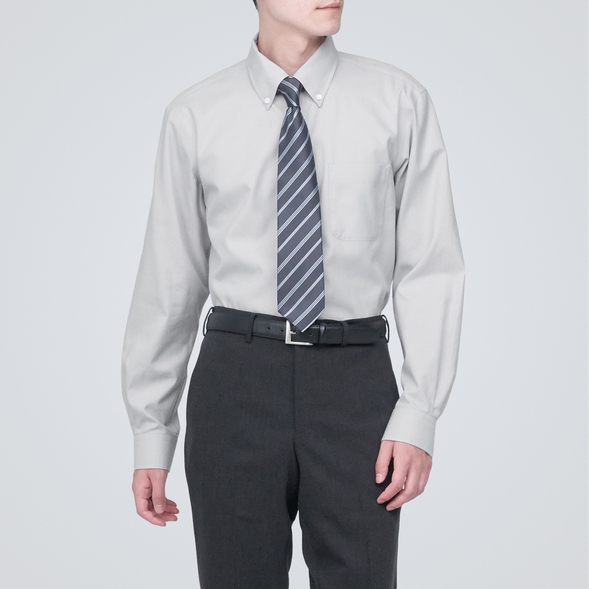 ノンアイロンビジネスボタンダウン長袖シャツ