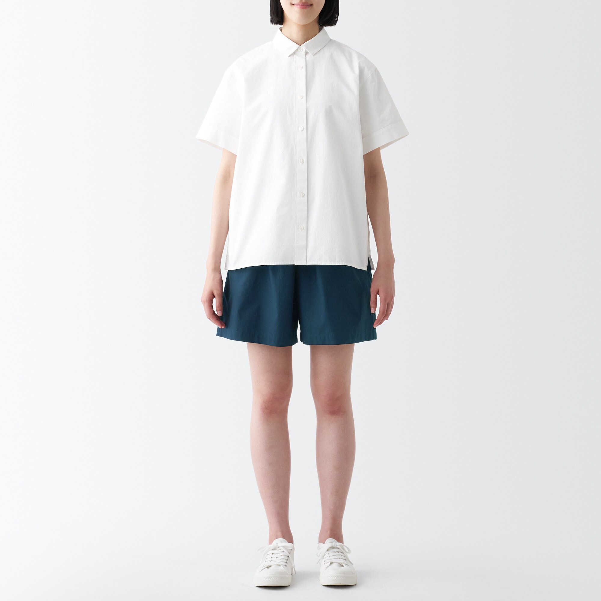 洗いざらしブロードショートパンツ