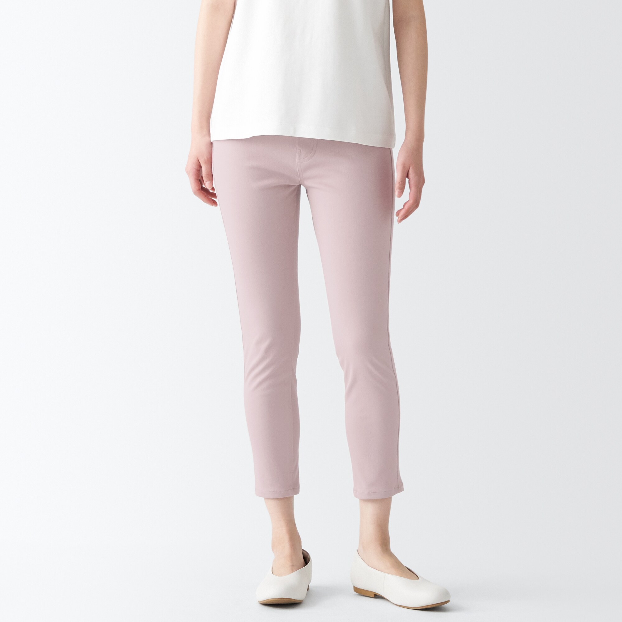 涼感ストレッチクロップドレギンスパンツ