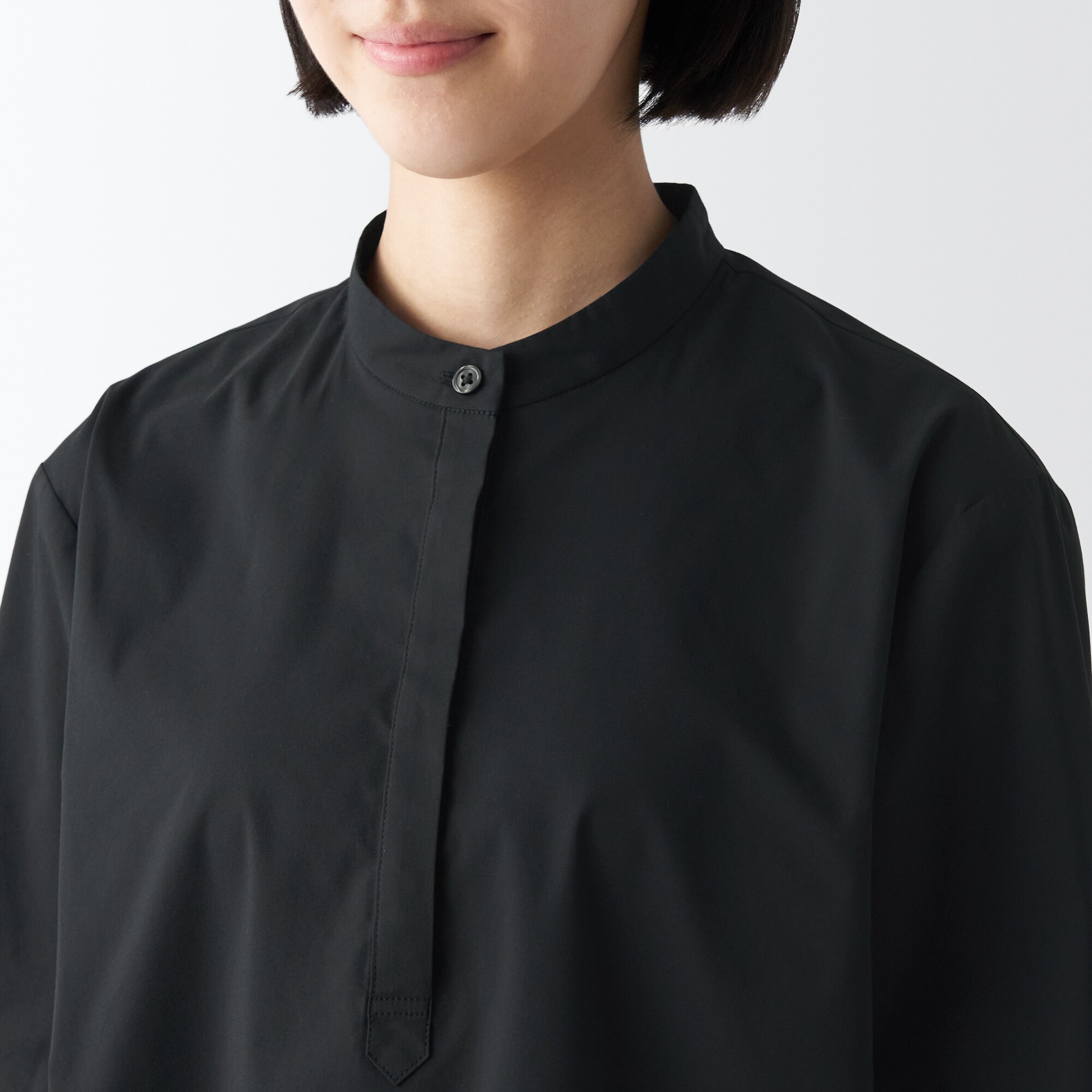 コットン混サテンチュニック