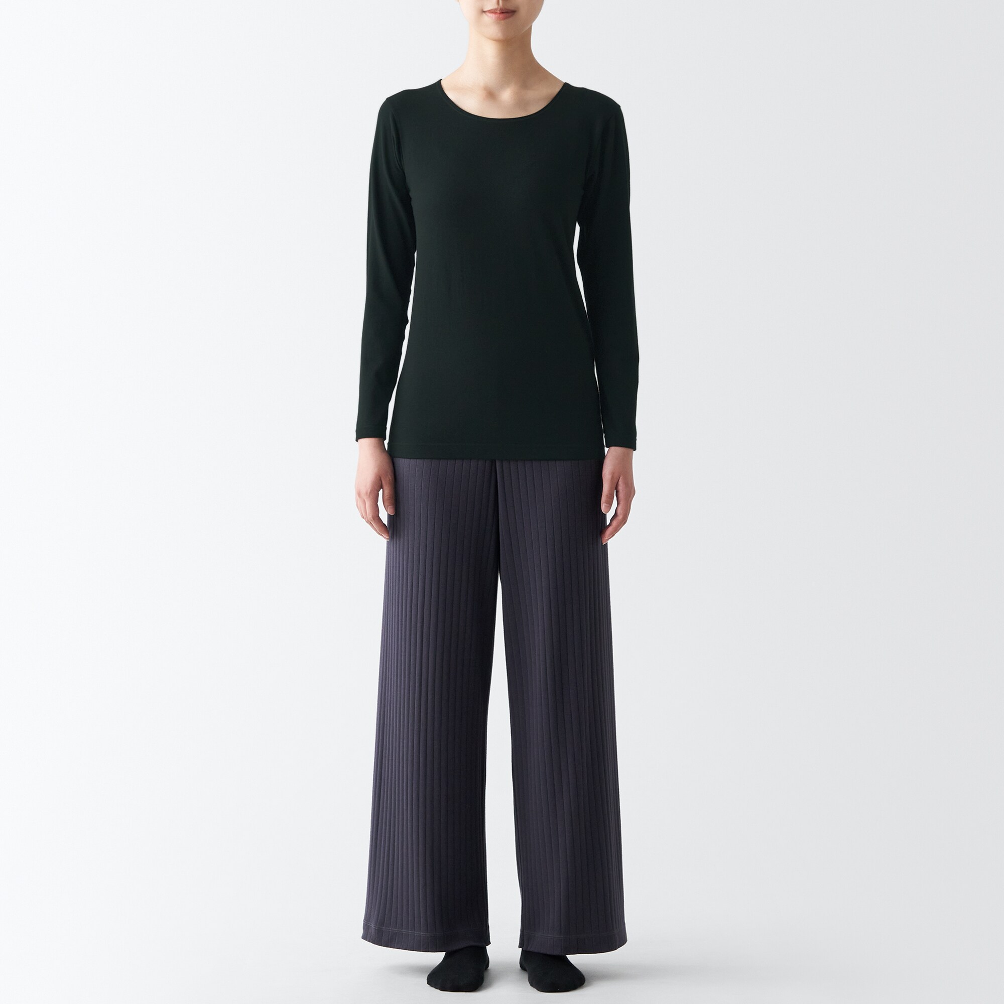 あったか綿　クルーネック長袖Ｔシャツ