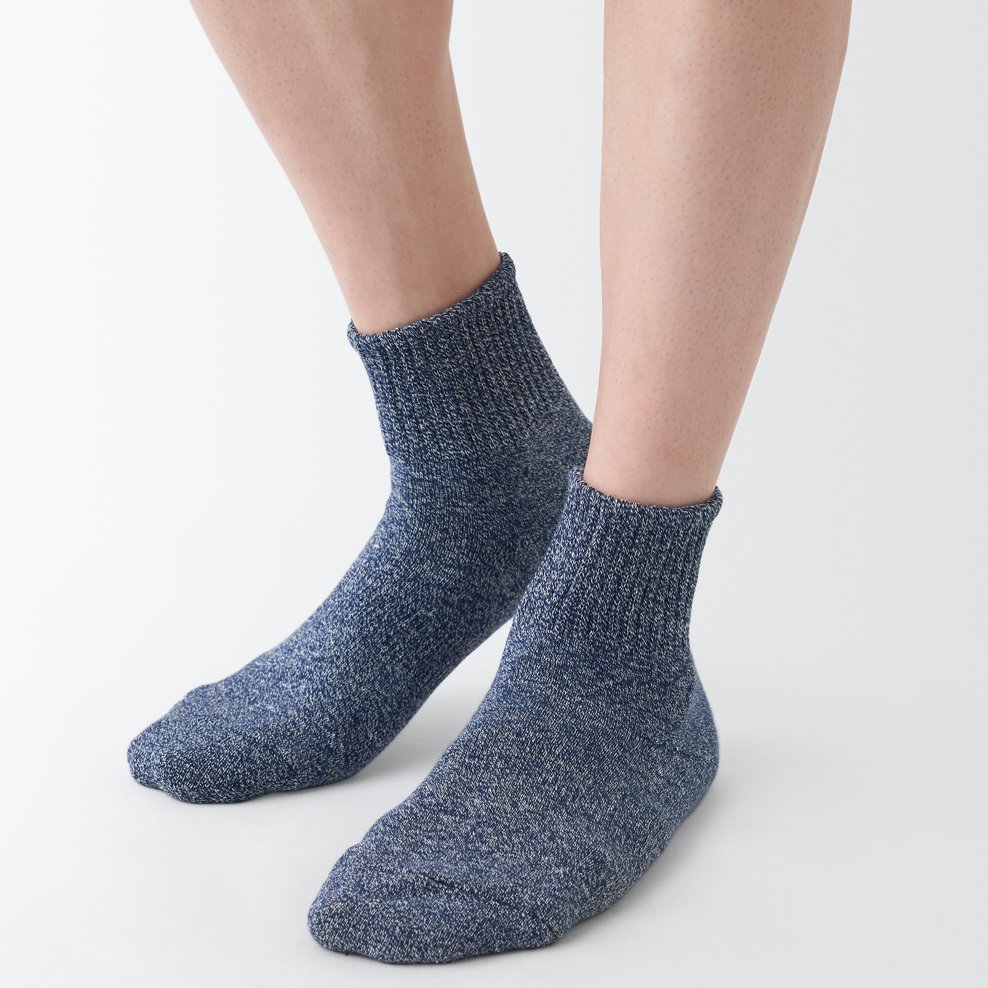 足なり直角　パイル編み　厚手ショート丈靴下（無地／紳士）