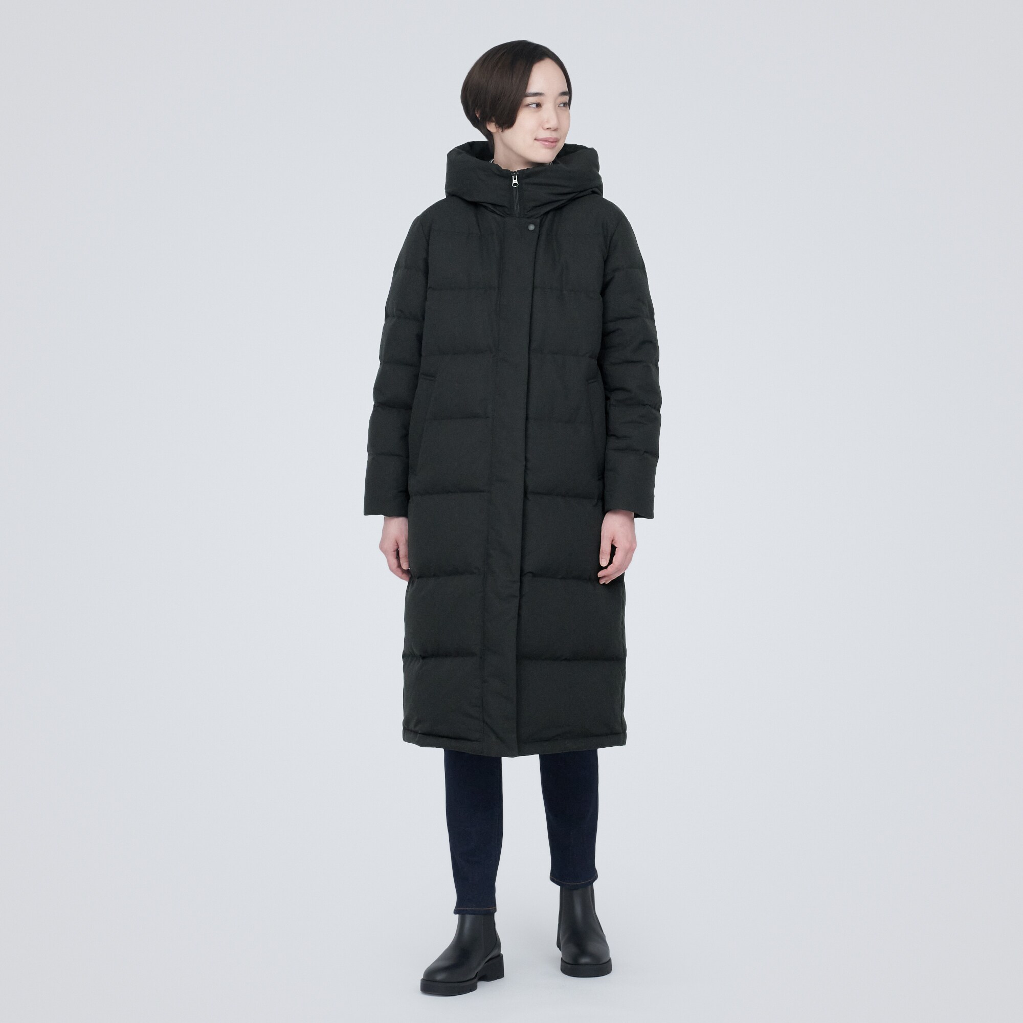 撥水ロングダウンコート