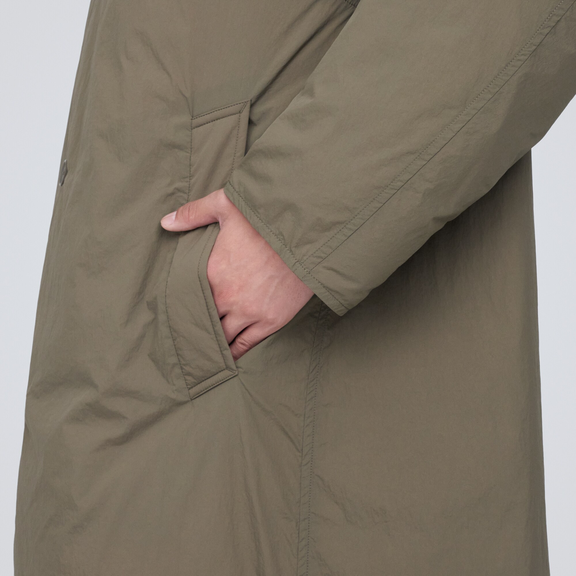 軽量ダウンステンカラーコート（帯電防止裏地）