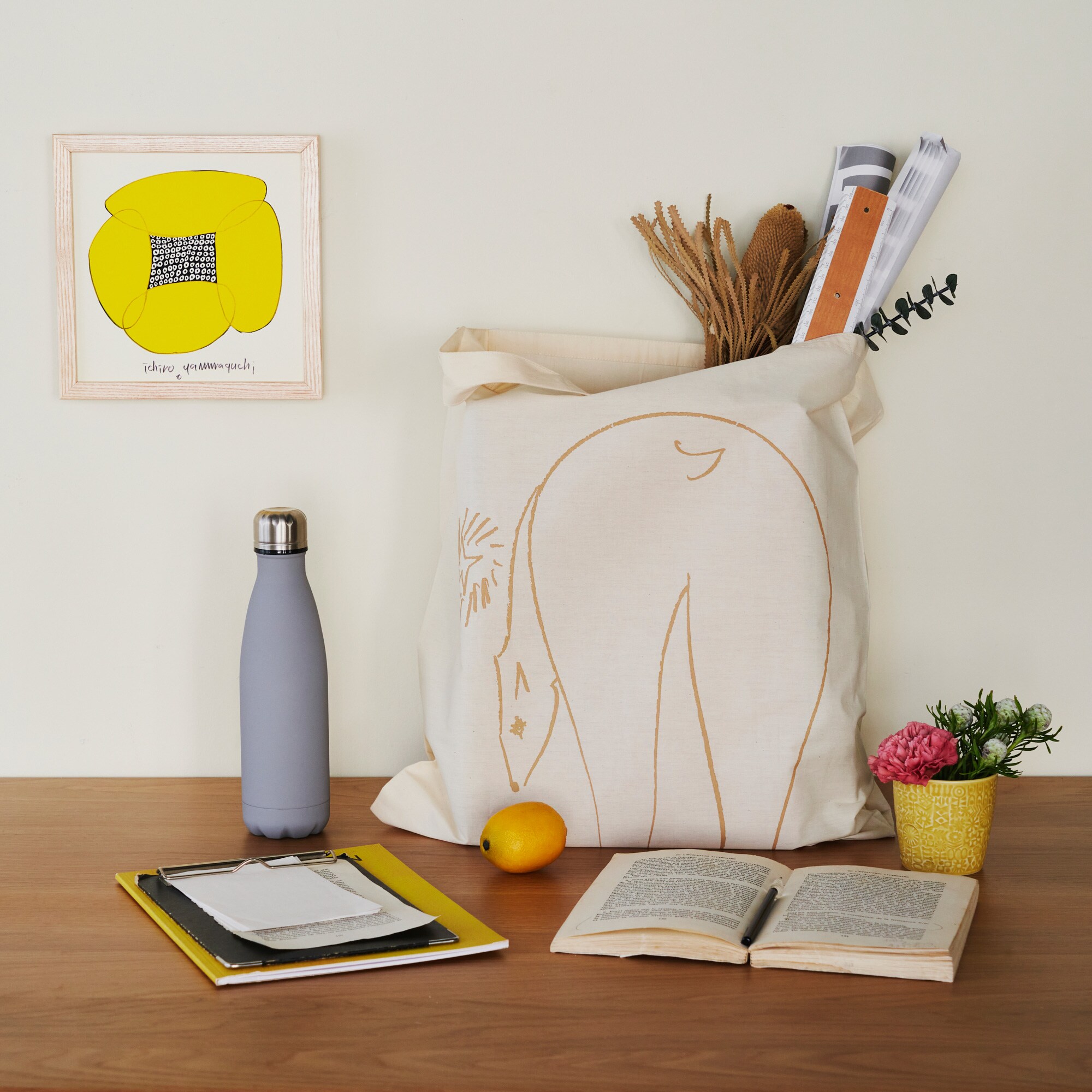 ［ＩＤＥＥ］オリジナル　山口一郎マルシェバッグ　どうぶつ