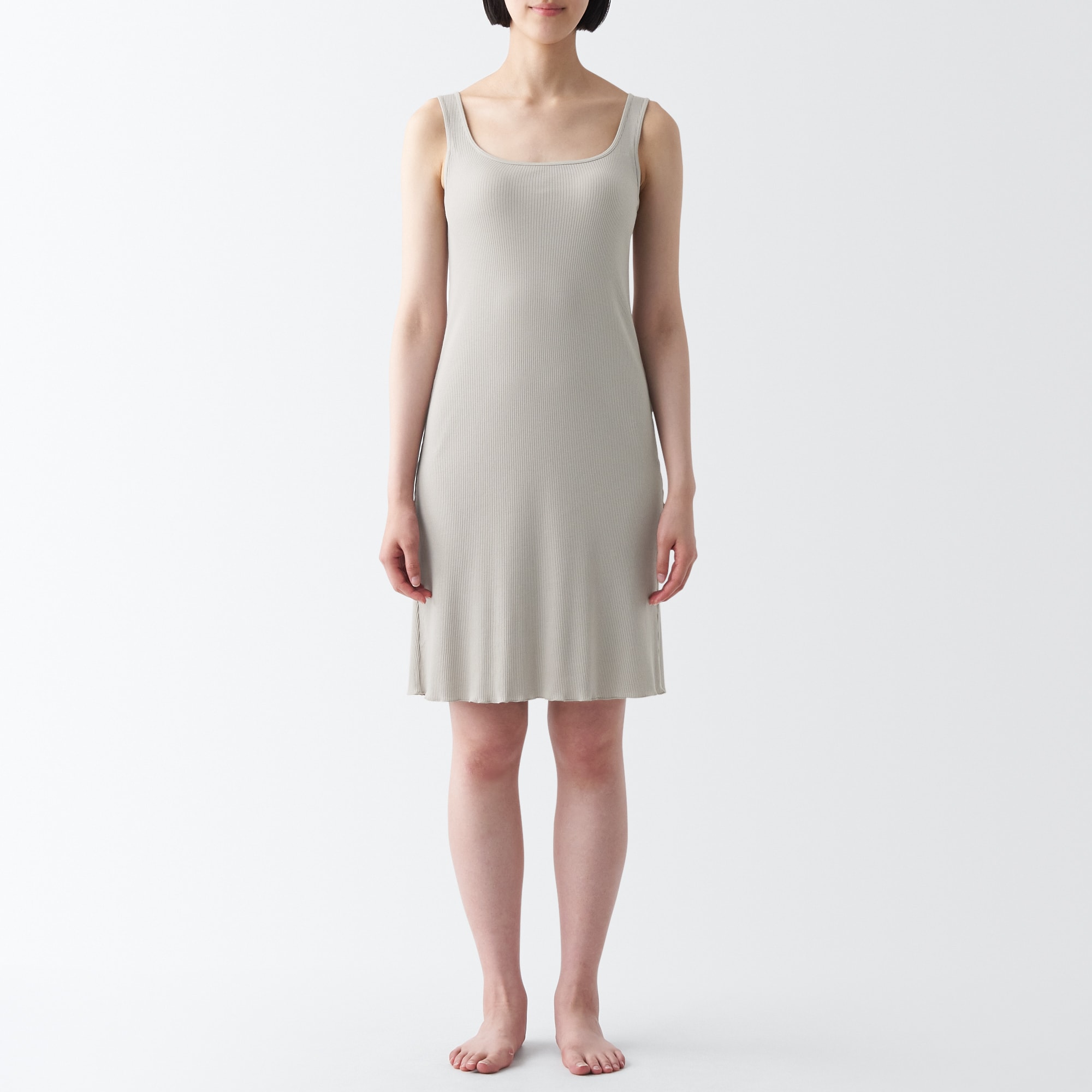 なめらかリブブラタンクトップワンピース