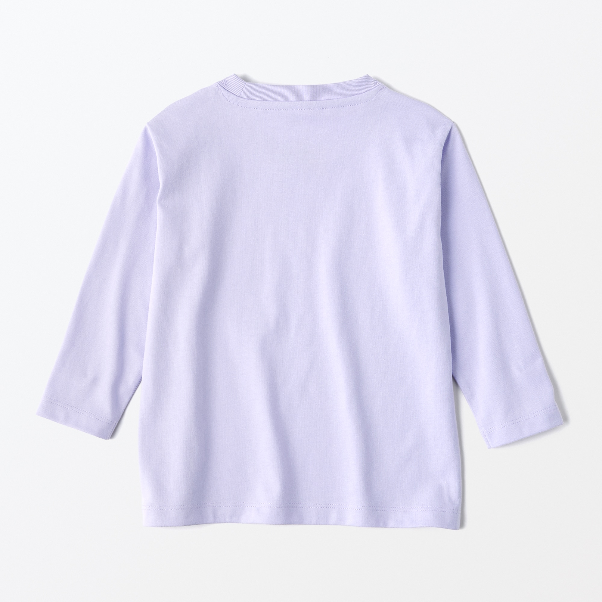 ベビー　あたまするっと　クルーネック長袖Ｔシャツ　無地