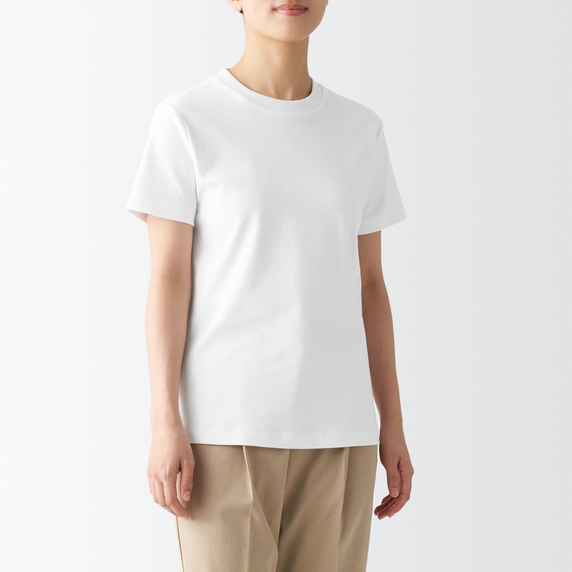 スムース編みクルーネック半袖Ｔシャツ